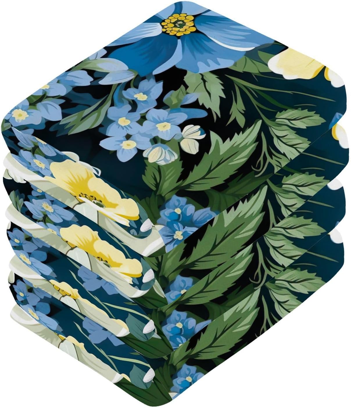 Floral Beauty Washcloth Set Soft Absorbent 12x12