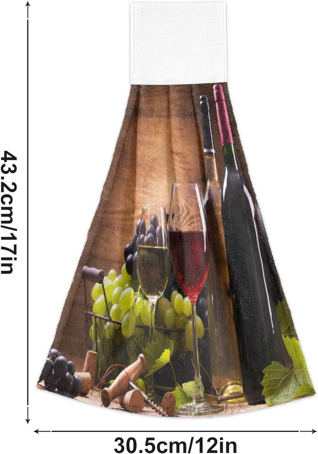 Durable Wooden Grape Towels Retro Kitchen Decor Engagement Set