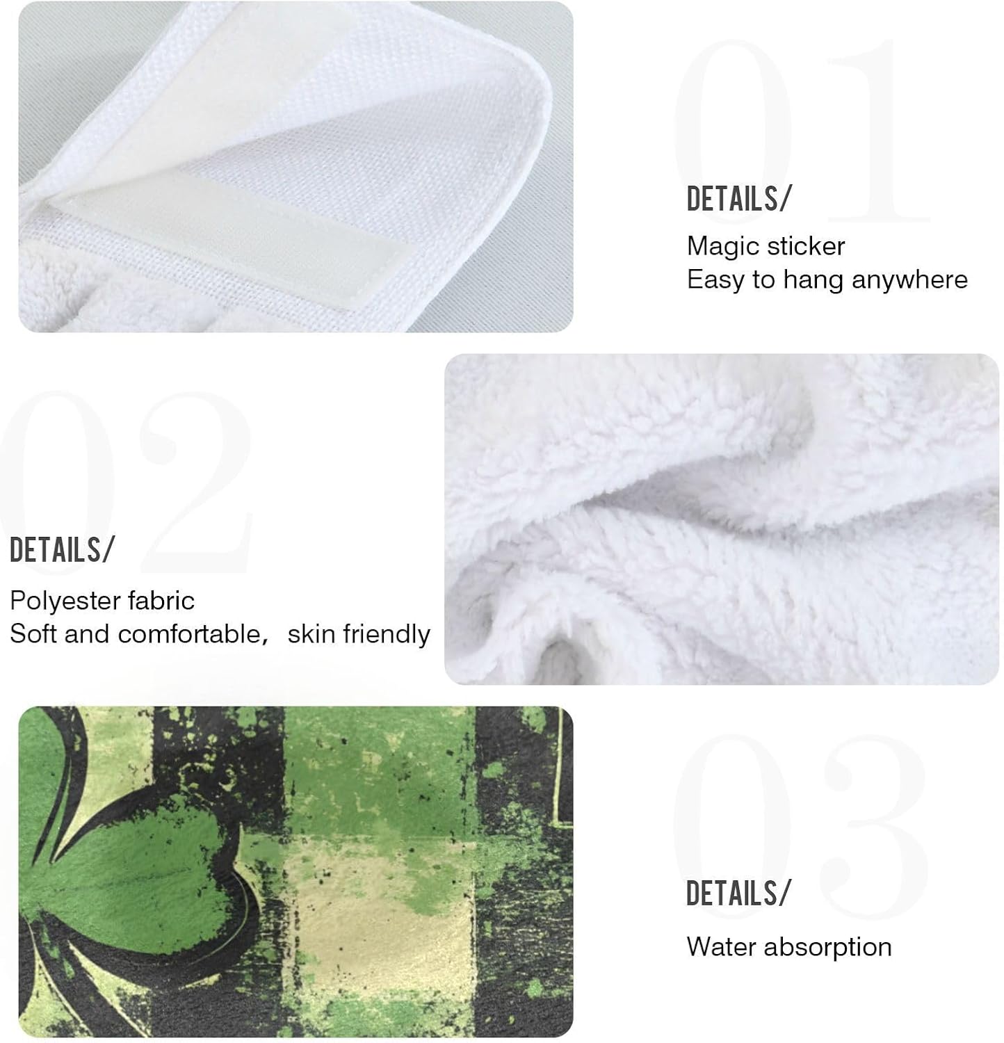 St Patricks Day Soft Hand Towels Twin Pack 182x14inch 100 polyester AbsorbentReusable