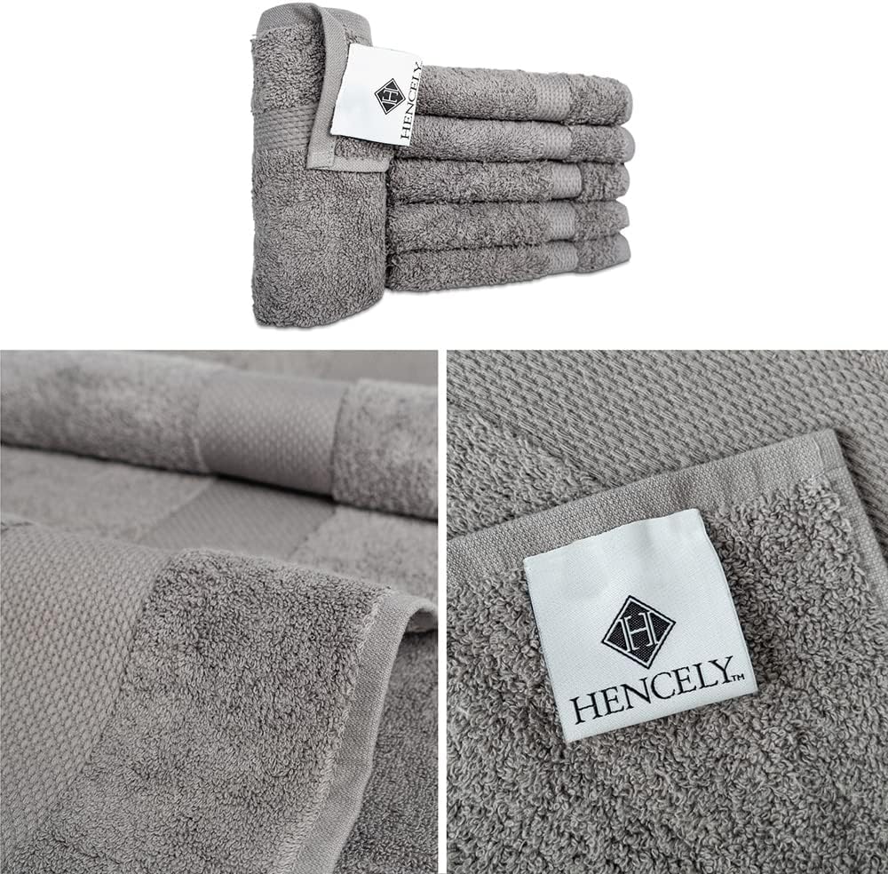 Hencely Premium 6-Pack 12x12 Washcloths