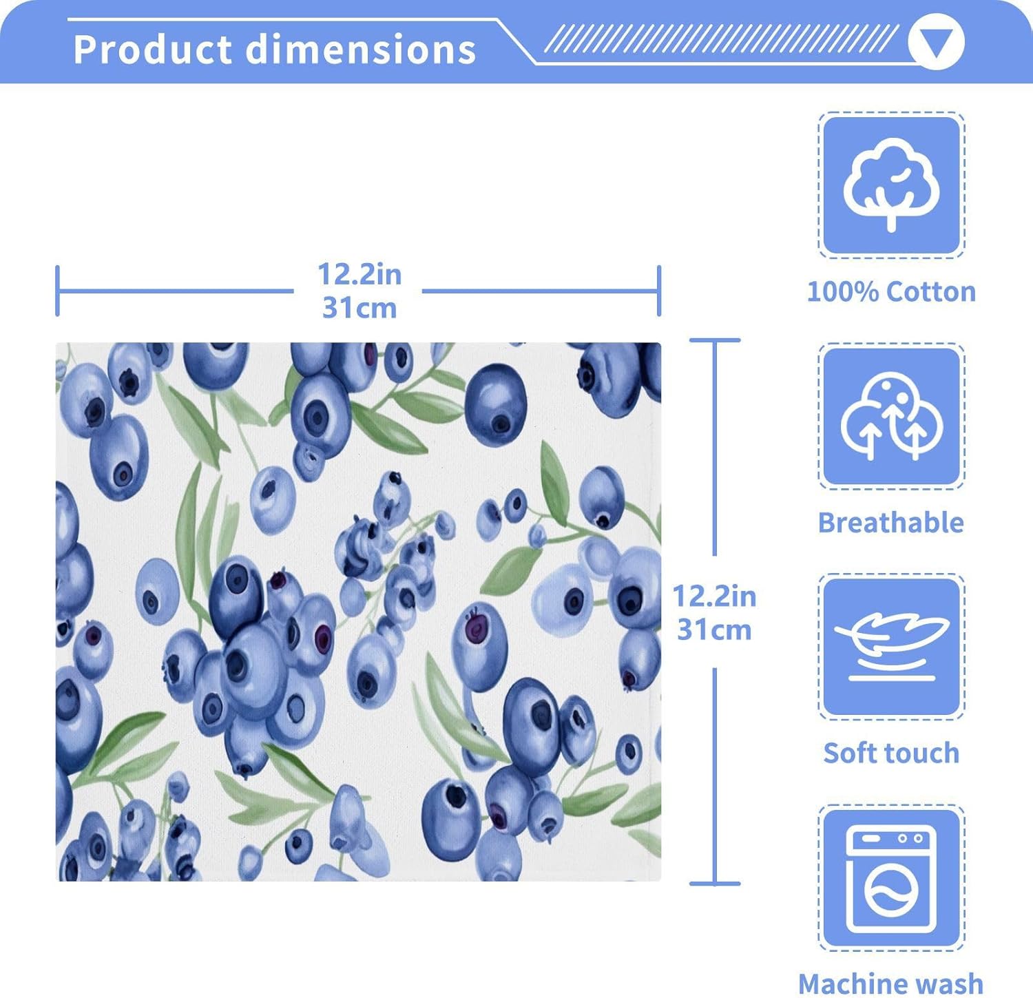 YETTASBIN Blueberry Washcloths 2 Pack
