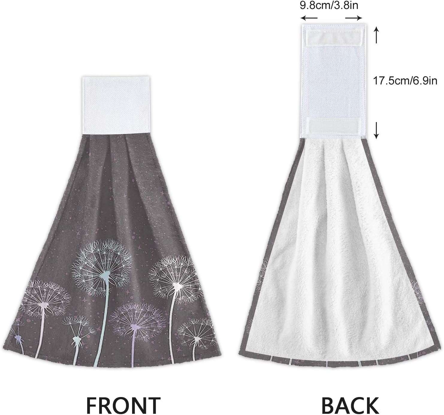 Kcldeci Hanging Kitchen Hand Towels - Dandelion Design 2 Pieces