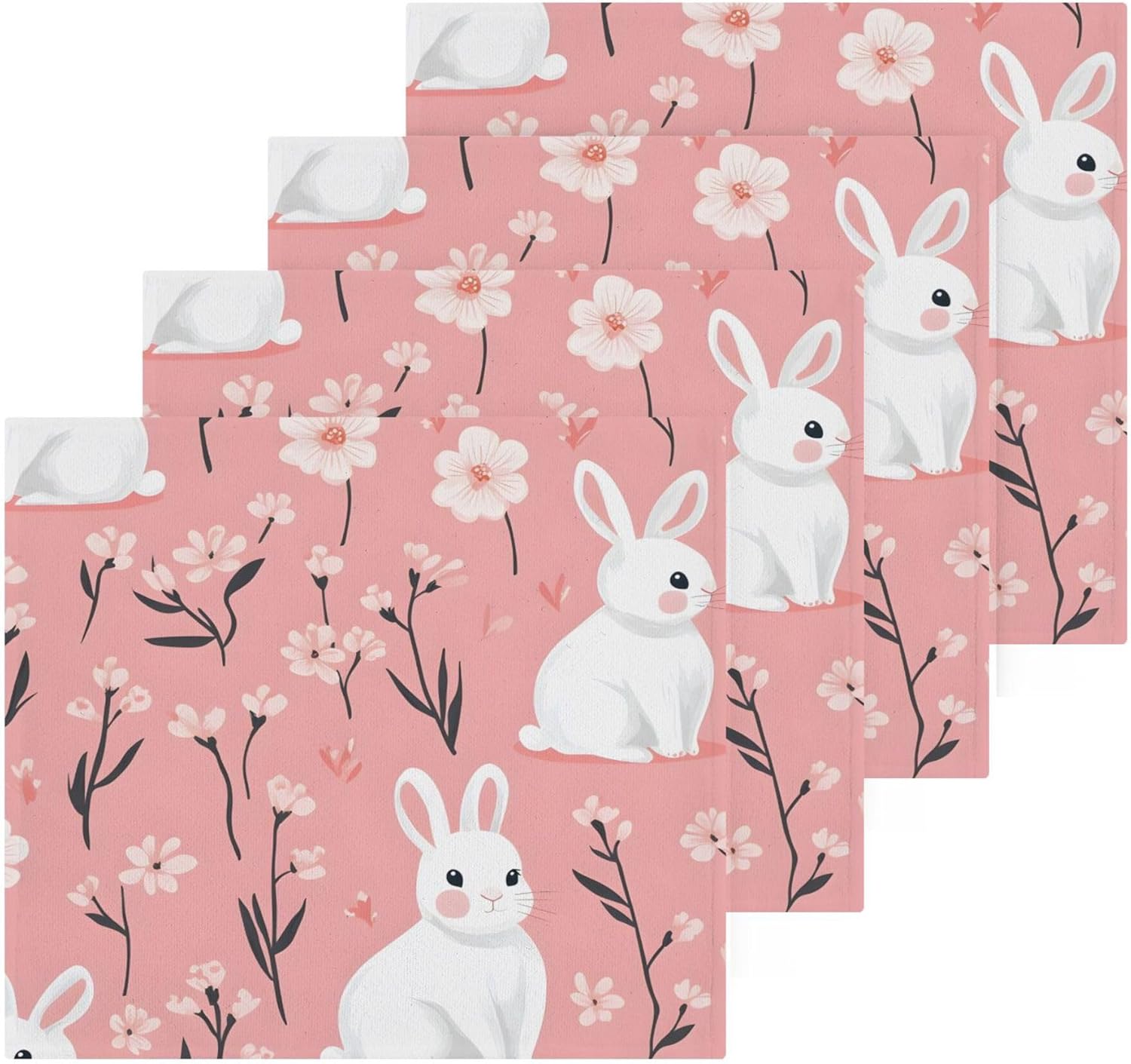 XiguaWhite Rabbit Washcloth Set