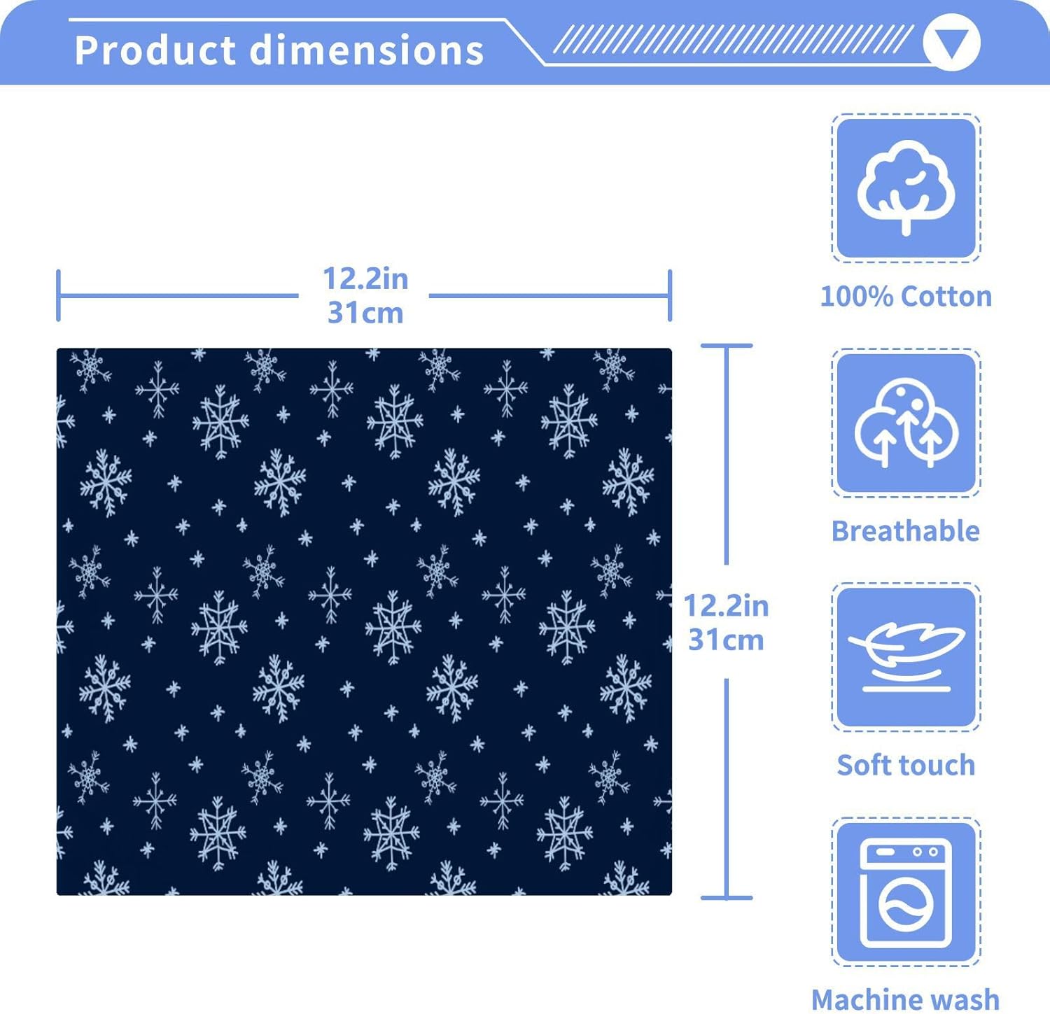 Blue Snowflake Washcloth 2 Pack