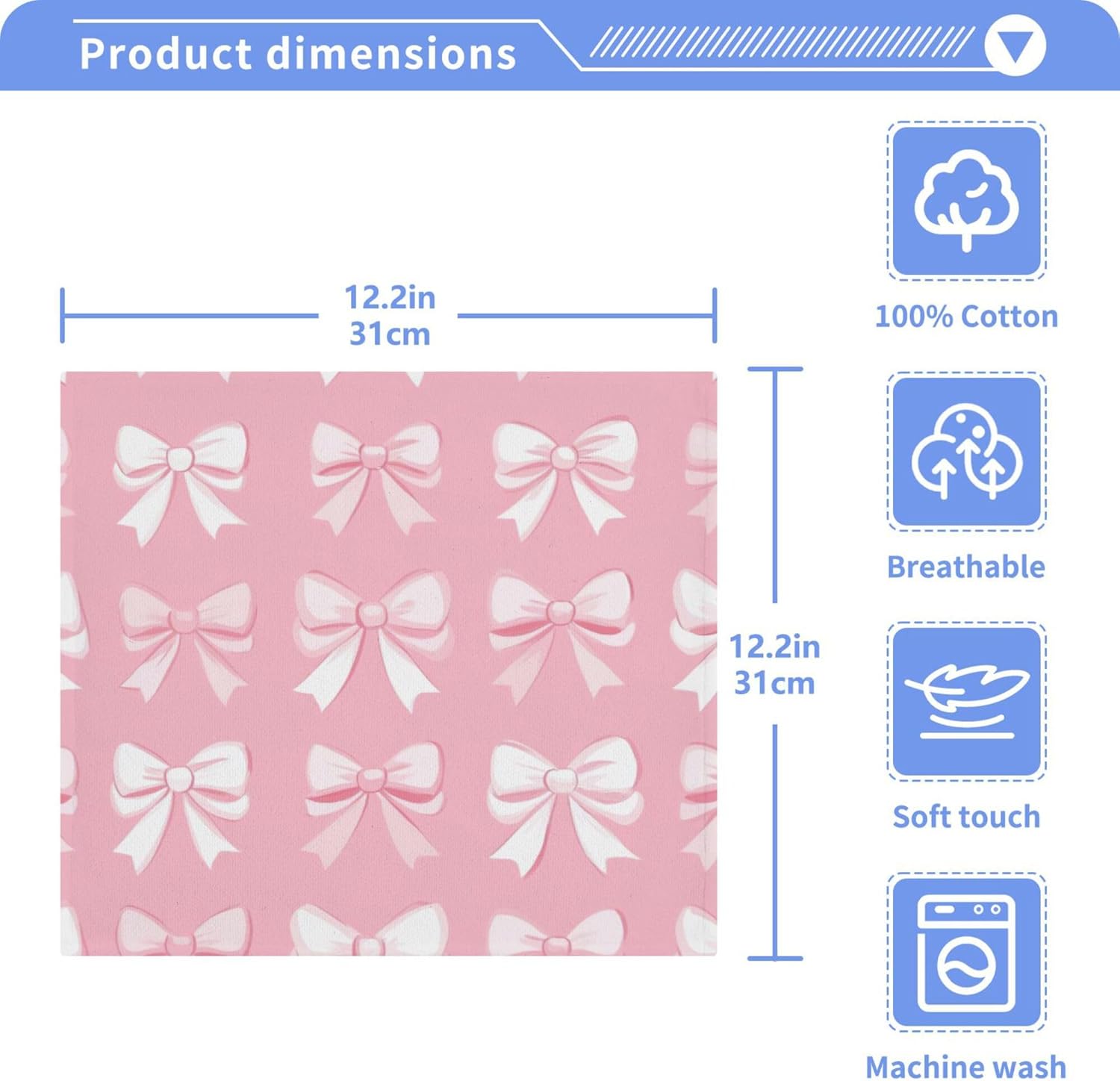 Xigua Bow Pattern Washcloth Set