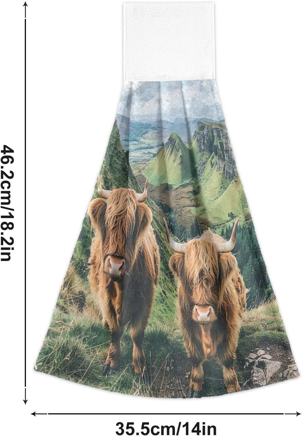 Highland Cows Kitchen Towel Hanging Loop