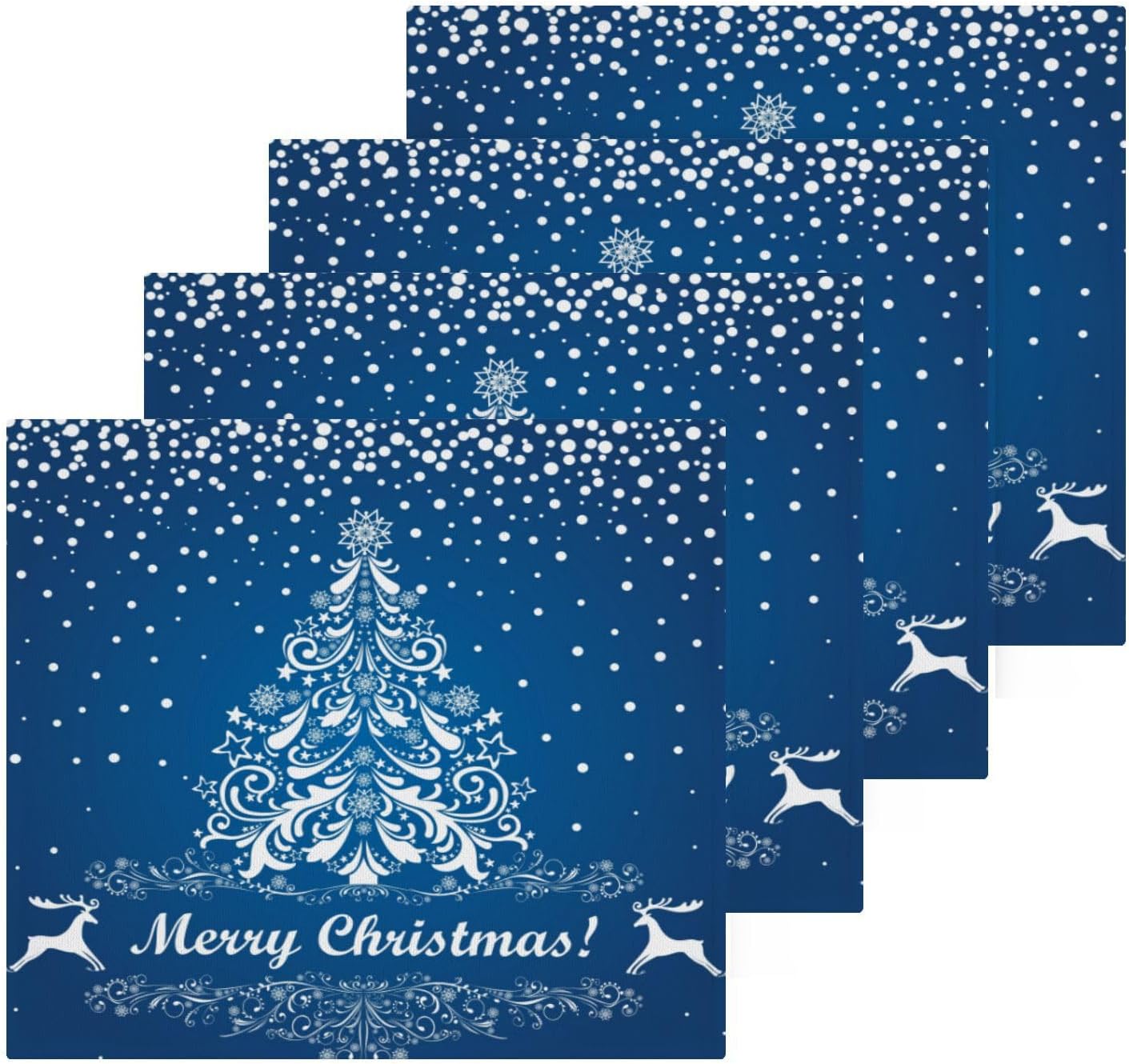 Merry Christmas Blue Washcloth Set 2-Pack for Babies
