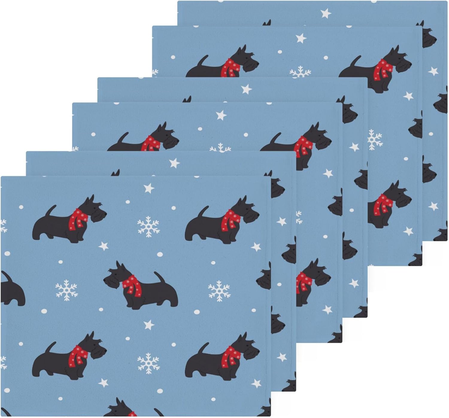 Xigua Christmas Scottish Terrier Washcloth Set for Pets Humans