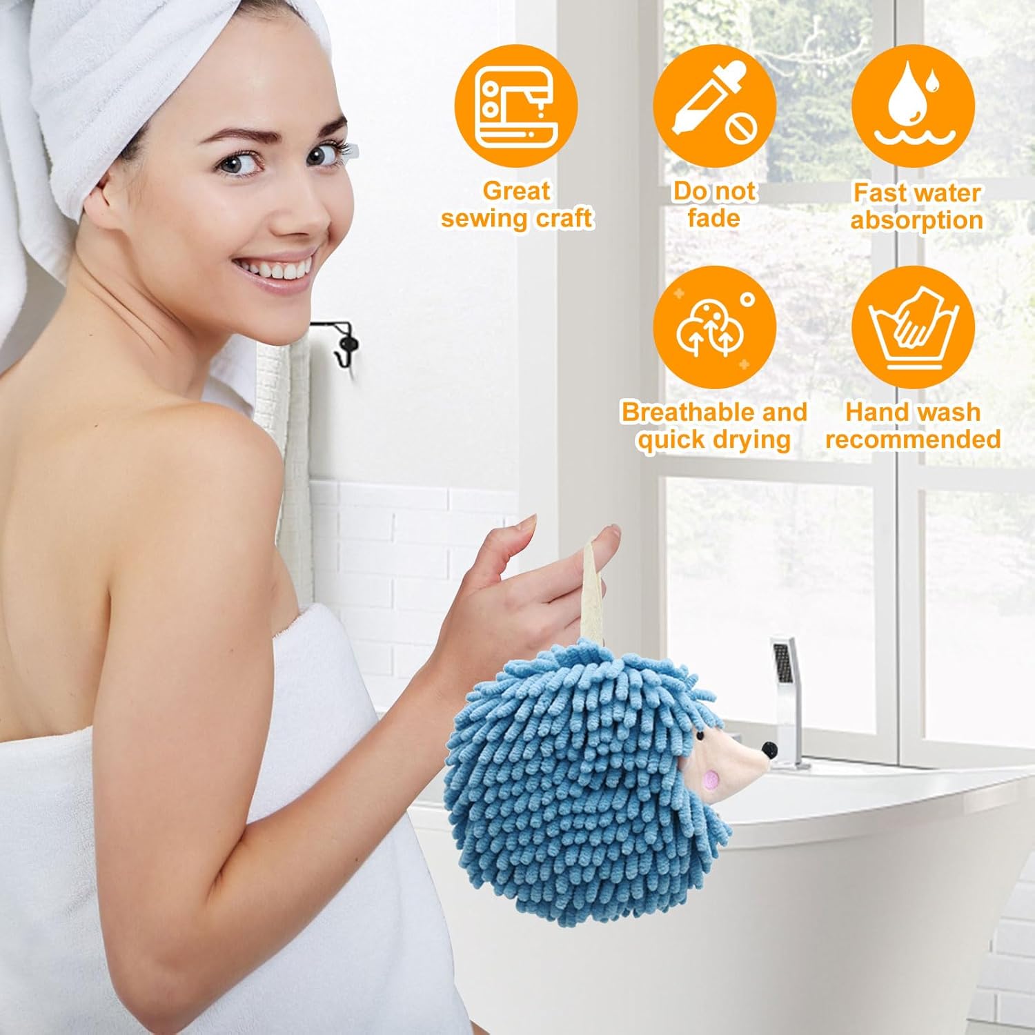 4-Piece Fuzzy Ball Towels