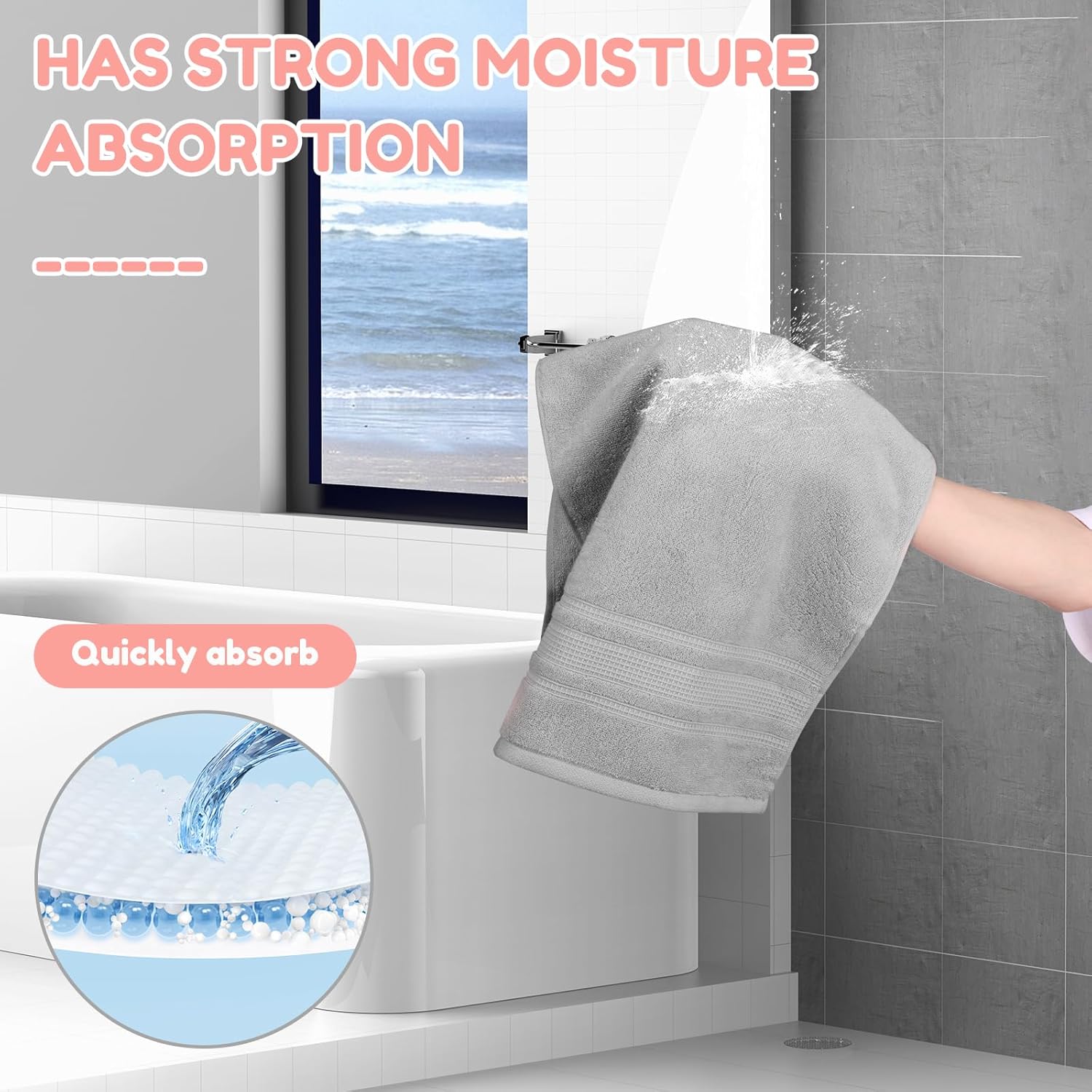 ZLHETWT Soft Absorbent Washcloth for Face and Body