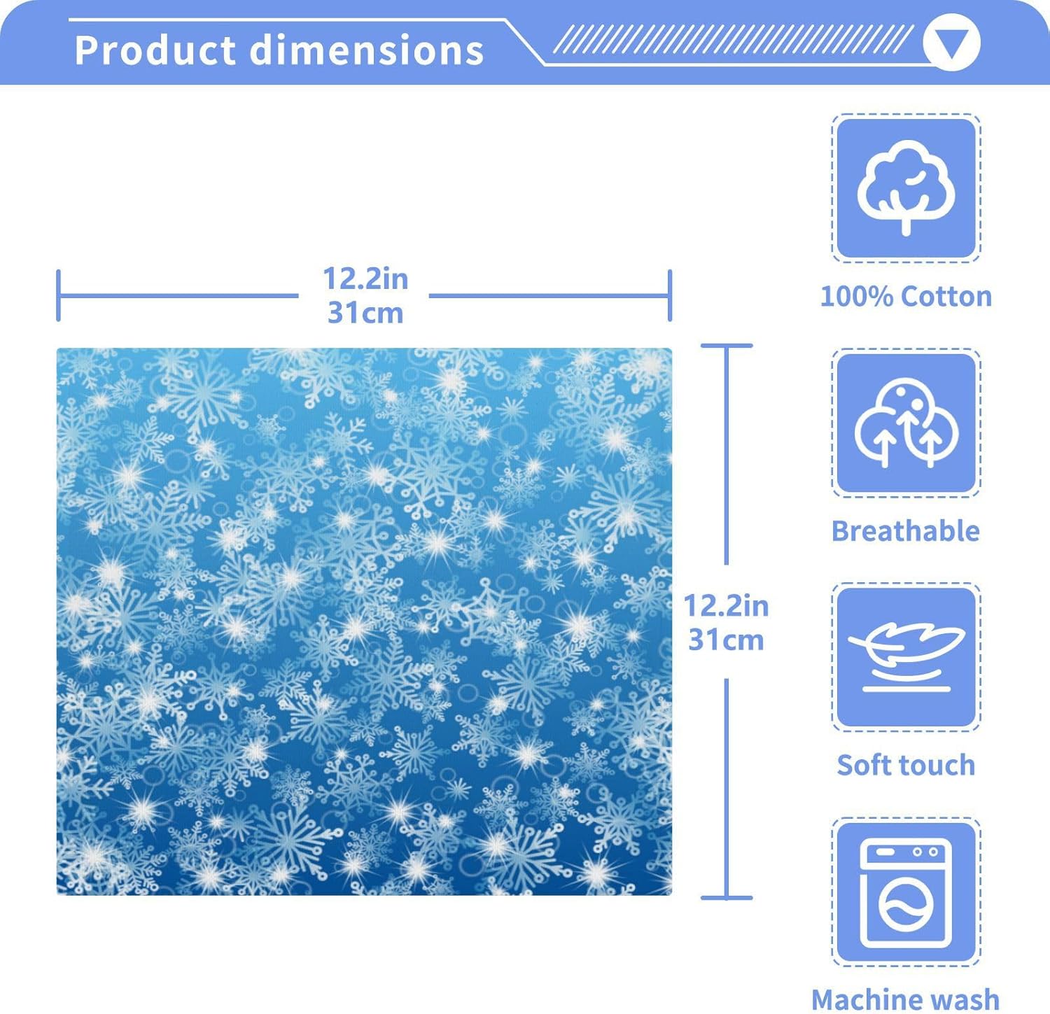 Adorable Christmas Snowflakes - Soft Reusable Washcloths