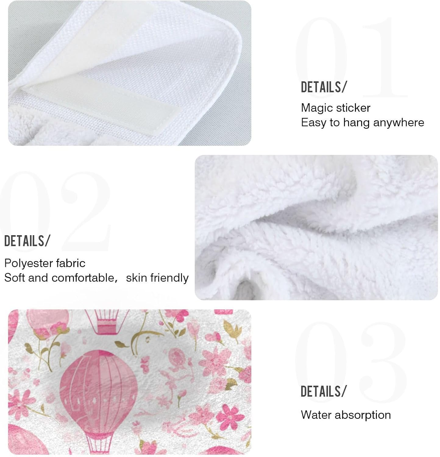 Hot Balloon Hand Towels 2 Pcs