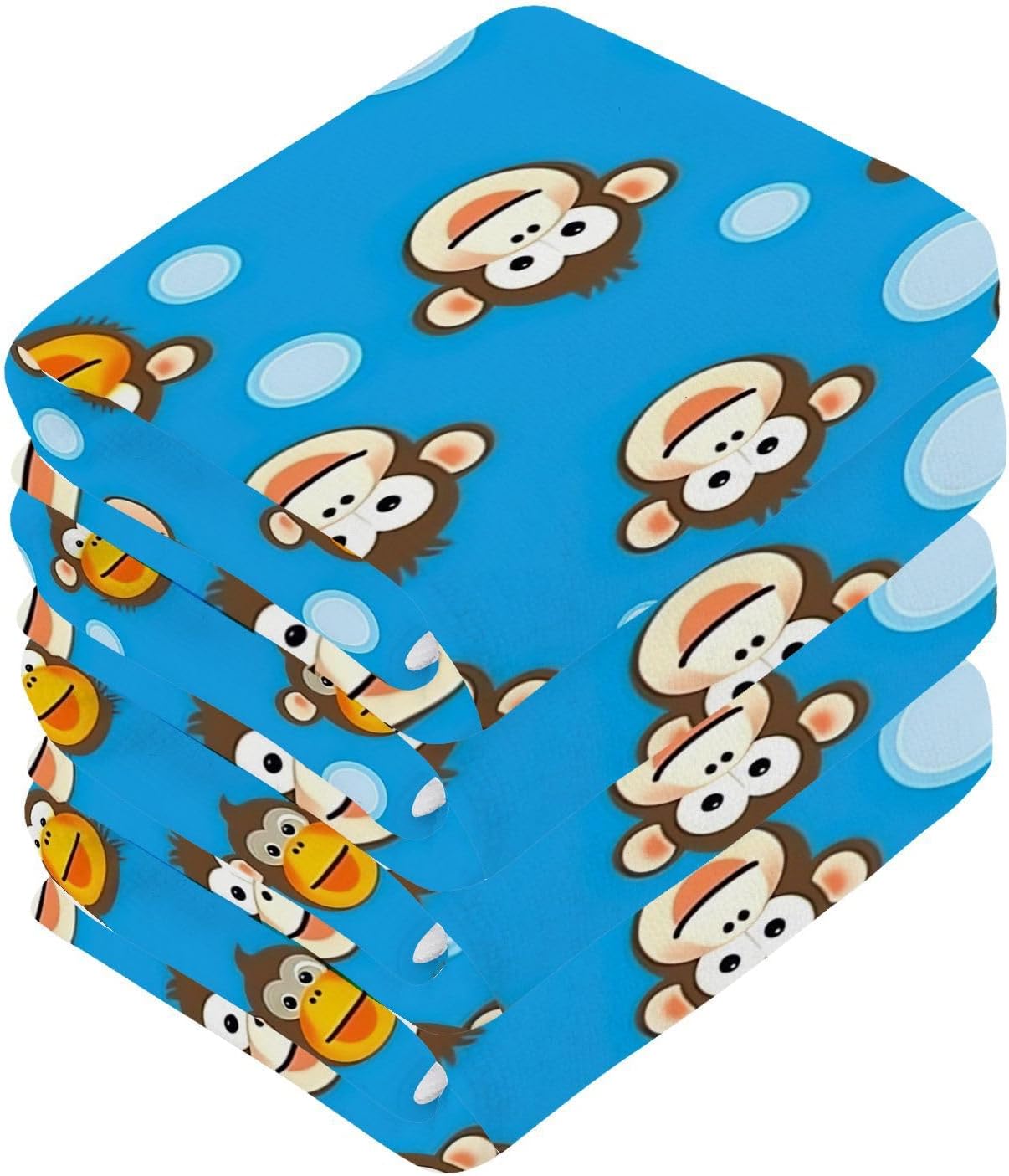 Eco-Bright Cartoon Monkey Washcloth 2-Pack