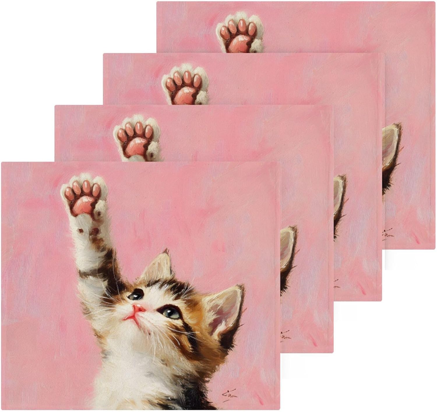 Xigua Kitten Washcloths Set of 2 12x12 Inch 1
