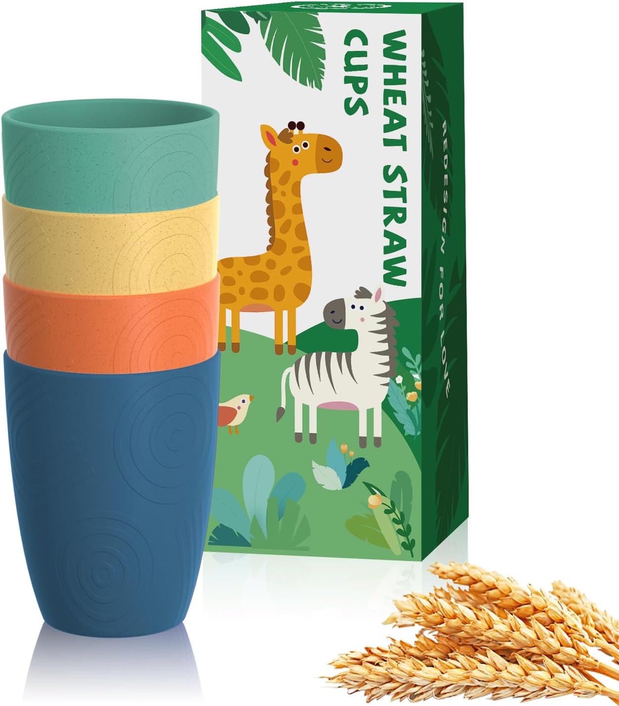 Homienly 12oz wheat straw cups Premium drinking cups stackable safe