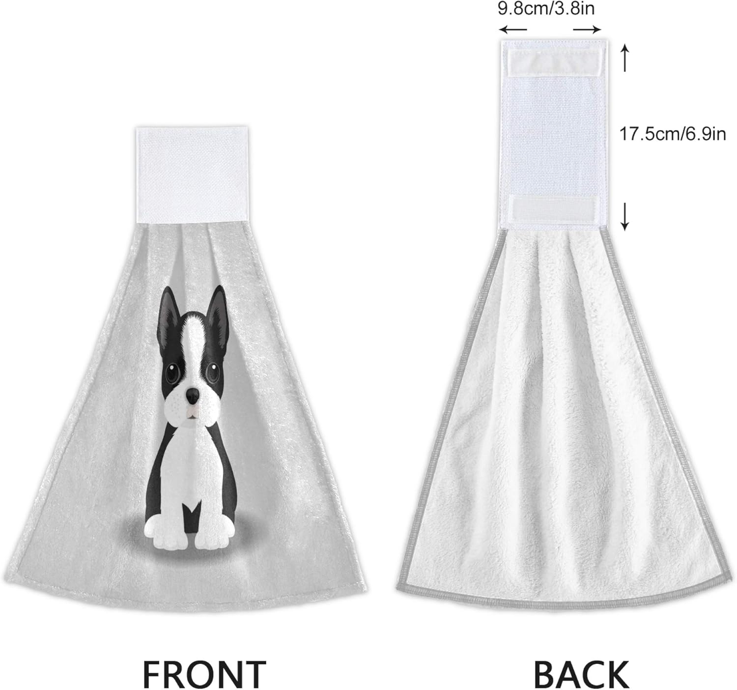 Aslsiy Boston Terrier Hanging Towels Set