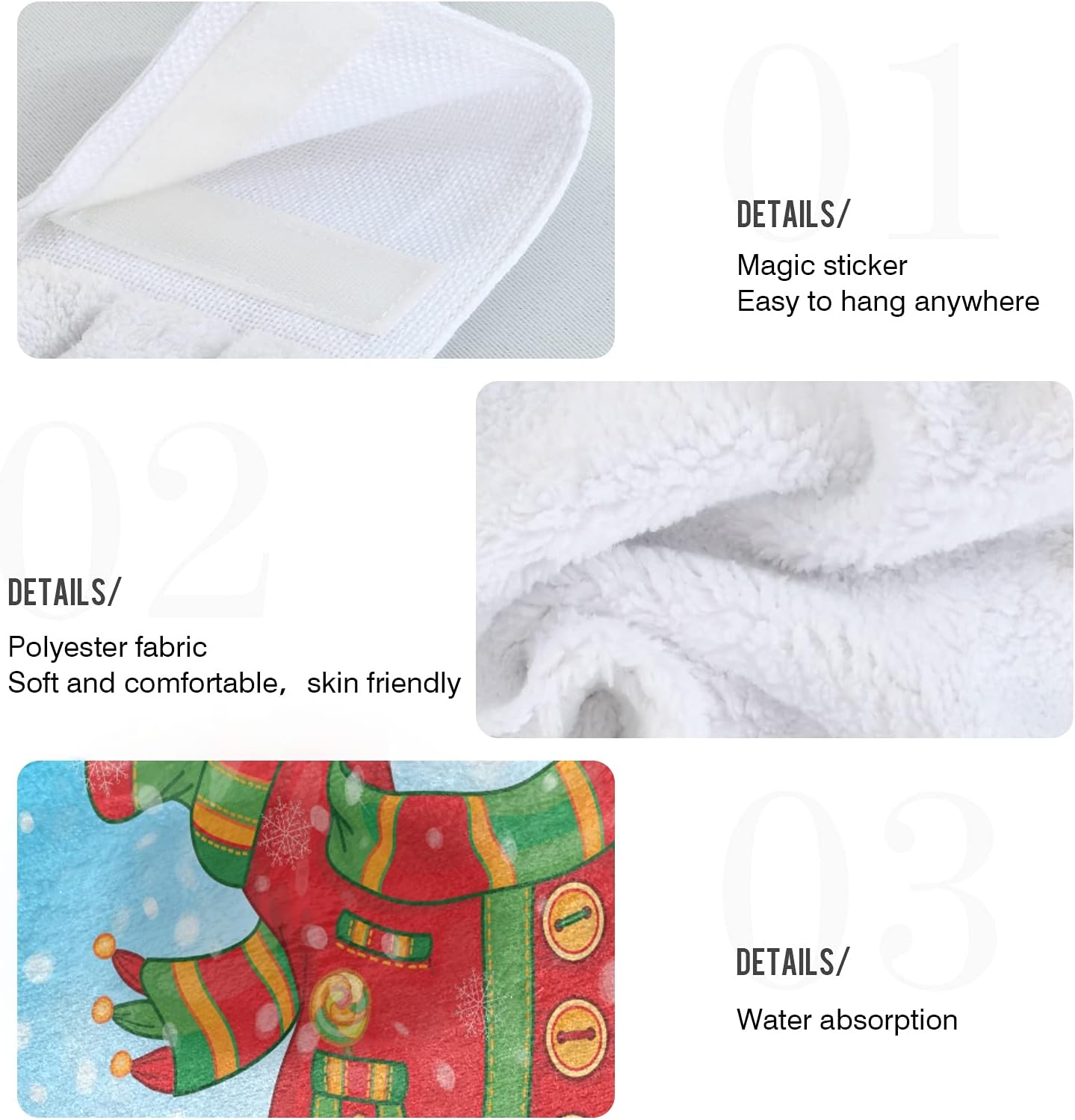 Winter Snowman Snowfall Hand Towels 2 PCS
