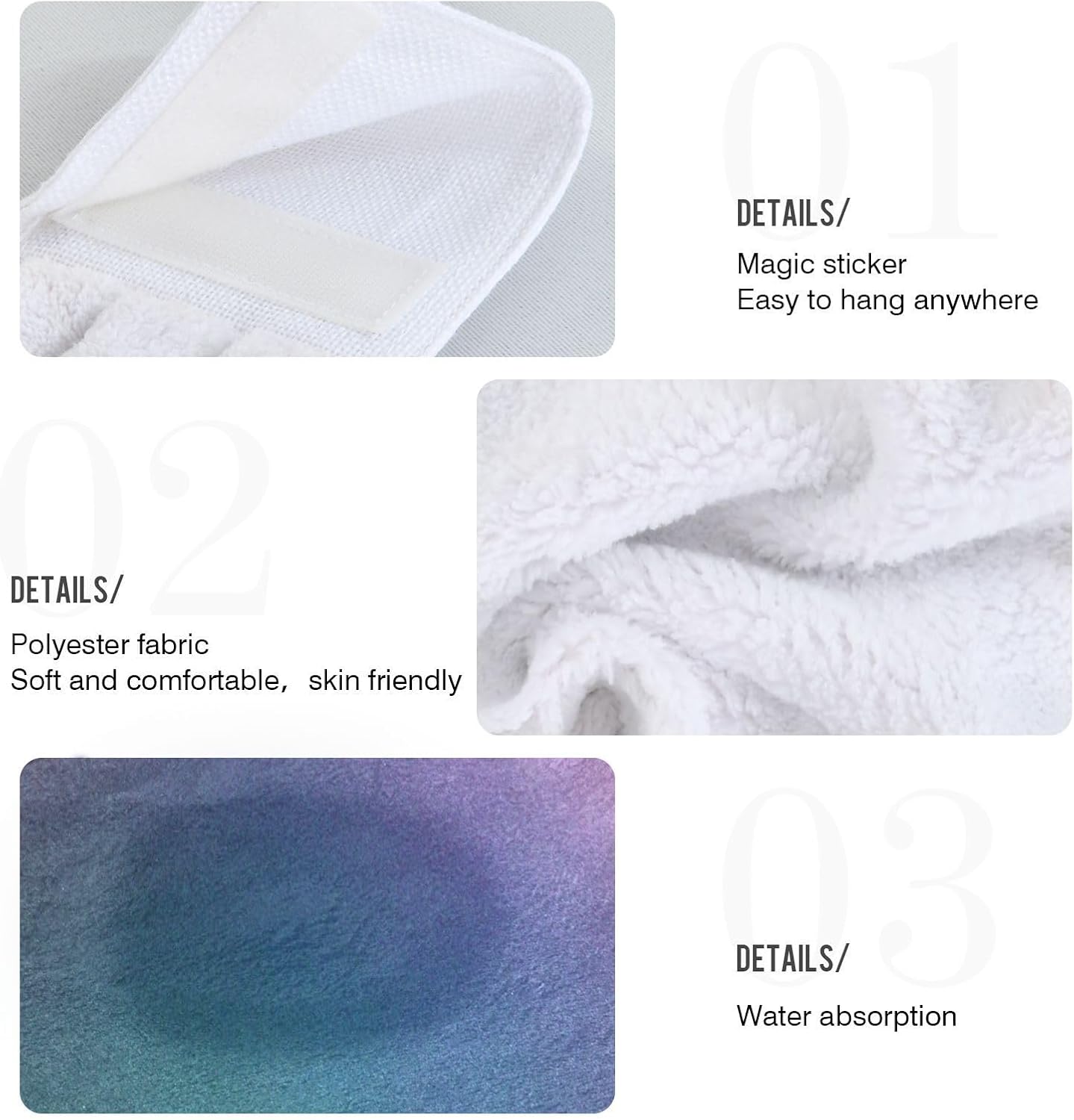 Blue Pink Lilac Yellow Gradient Hanging Towels Set