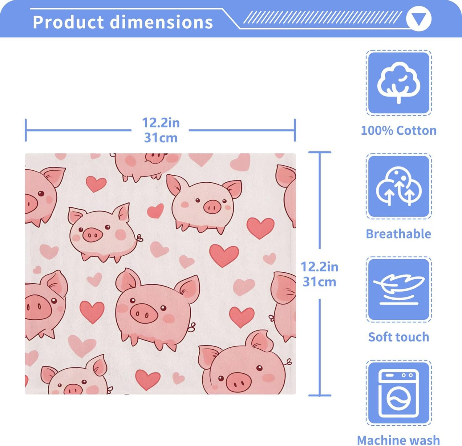 Xigua Cute Pig Washcloth Set