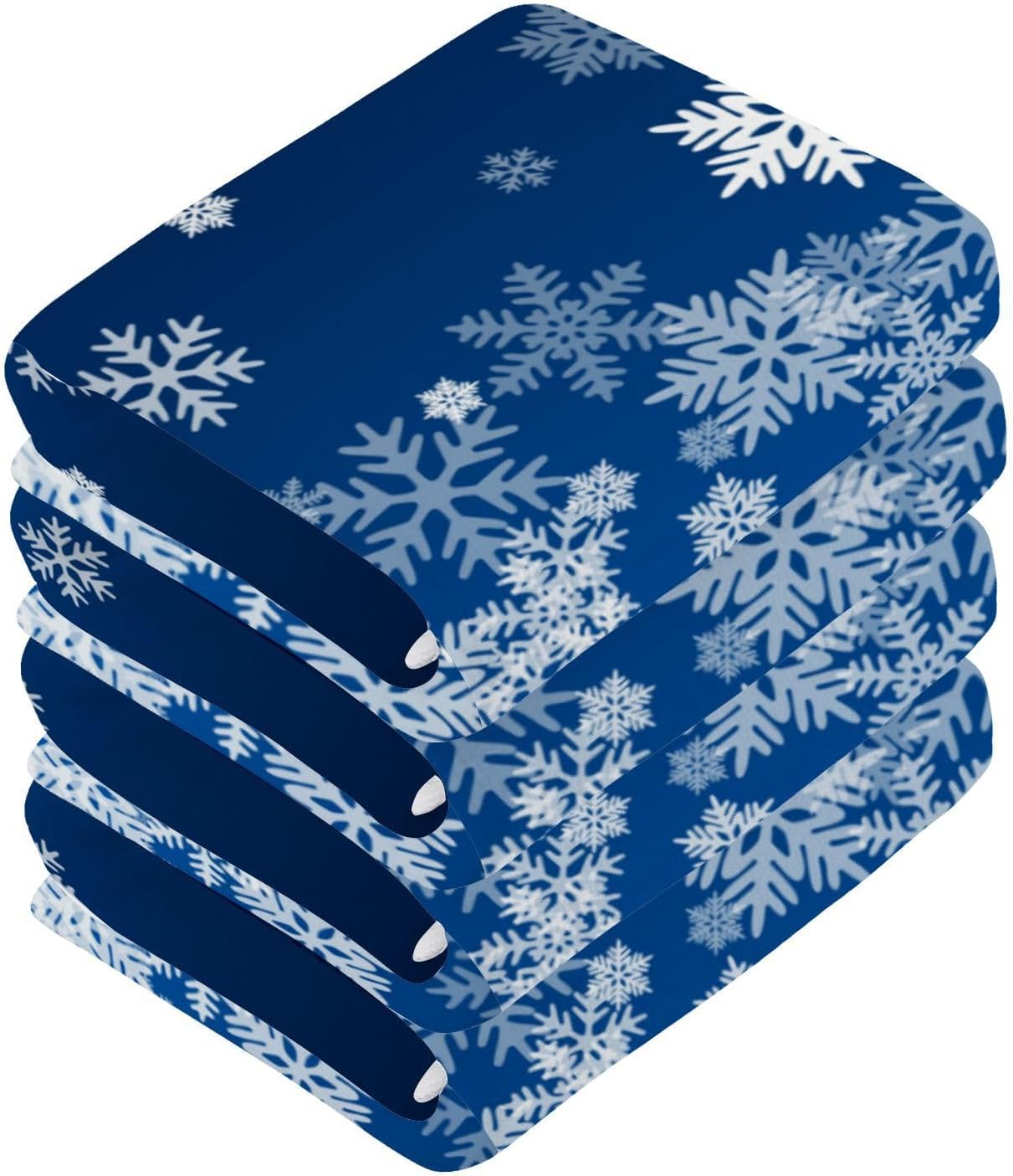 Blue Christmas Snowflake Washcloths 2-Pack