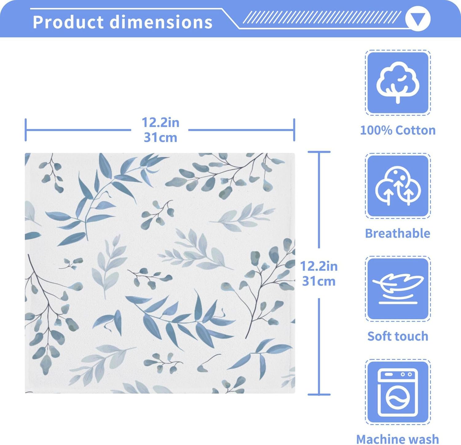 Xigua 12x12 Fast Drying Washcloth Set - 2-12 Pieces Multi-Purpose