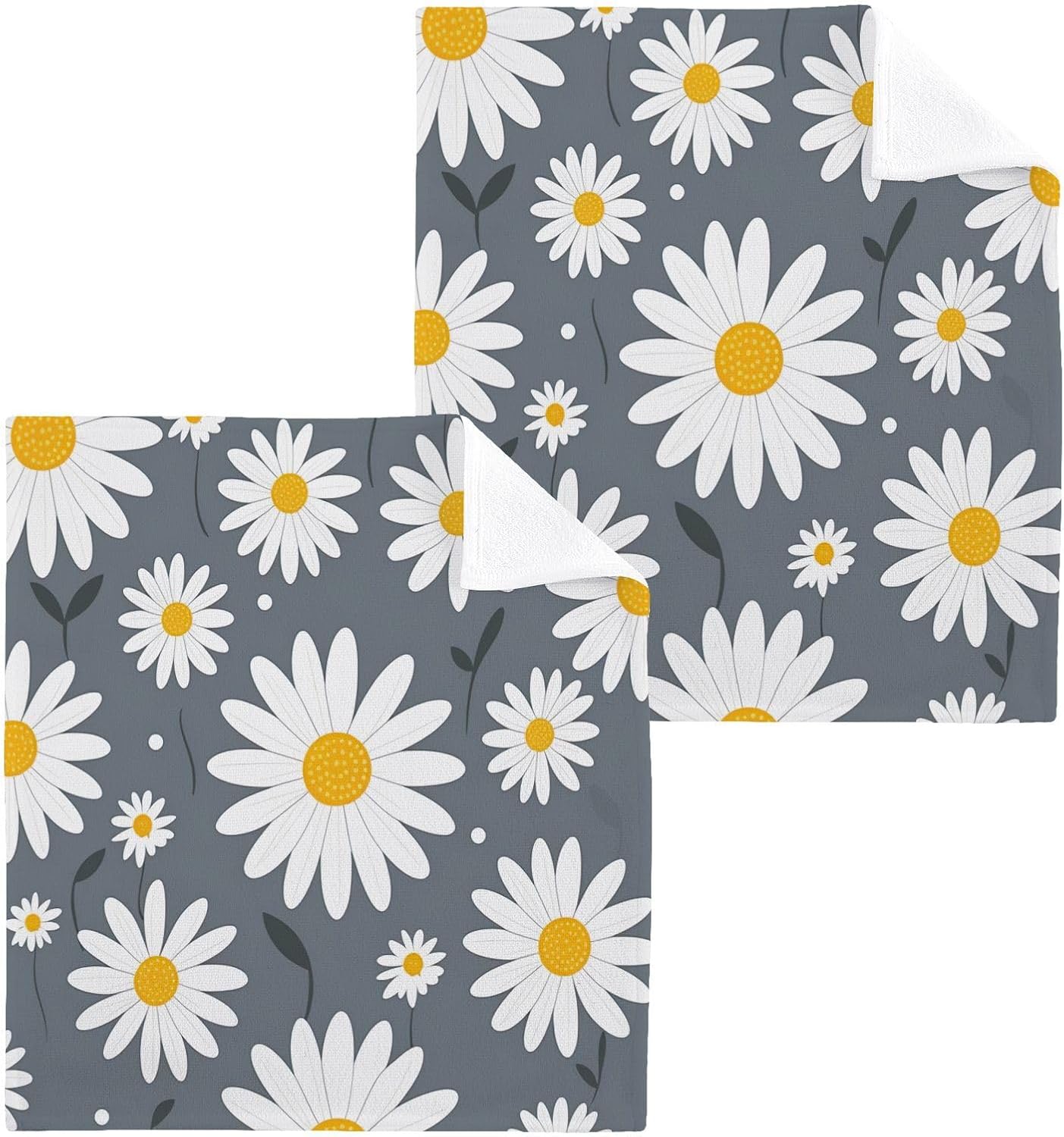 Daisy Flower Washcloth Set Soft Reusable for Babies Travel Use