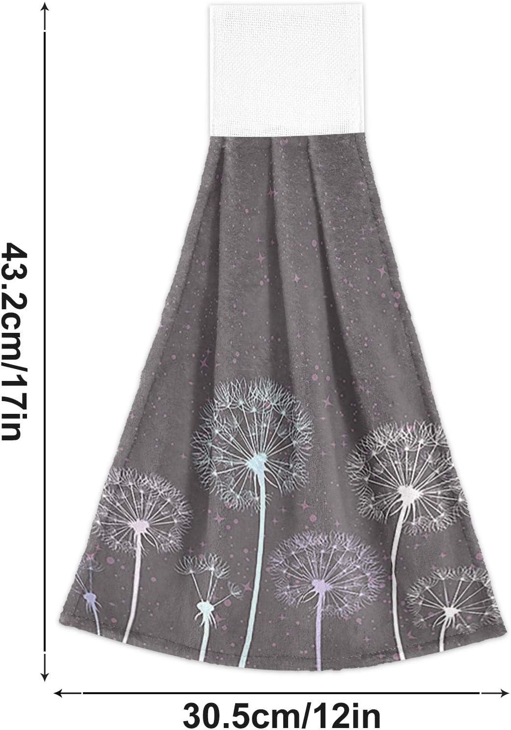 Kcldeci Hanging Kitchen Hand Towels - Dandelion Design 2 Pieces