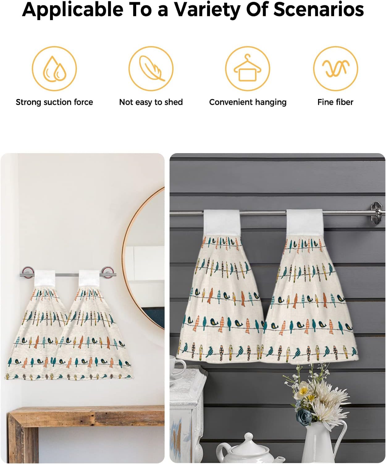 Premium Hanging Kitchen Towels - 18x14inch Colorful Plaid