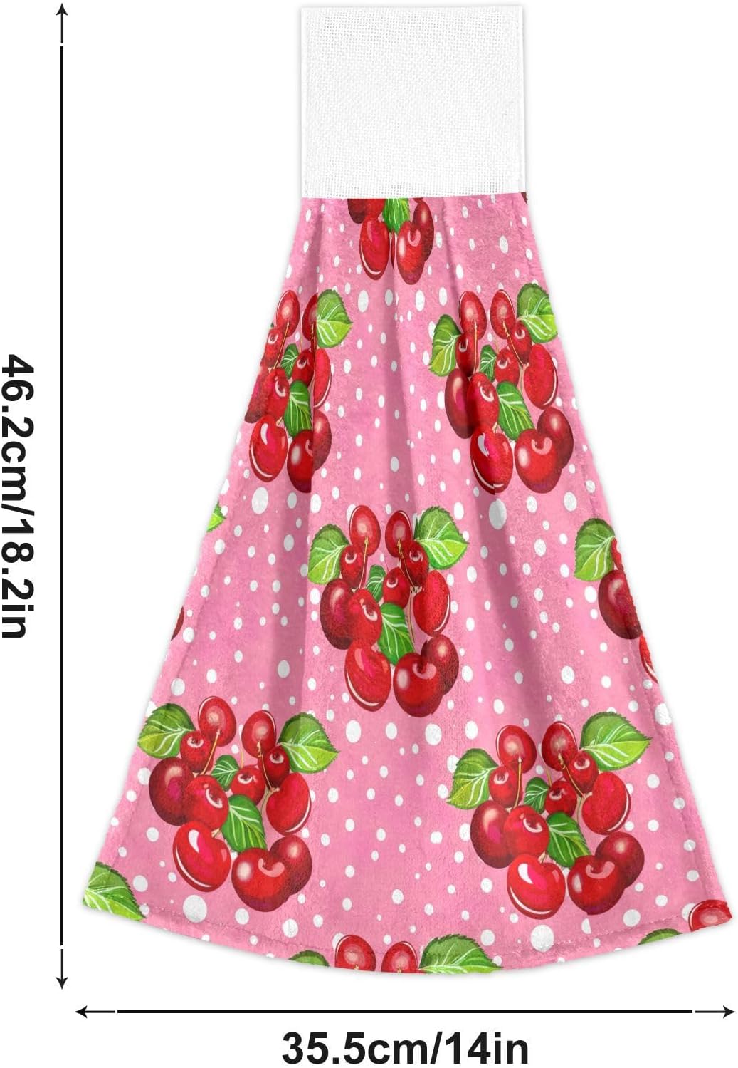 Cluster Red and Pink Hanging Hand Towels with Green Leaves for Kids