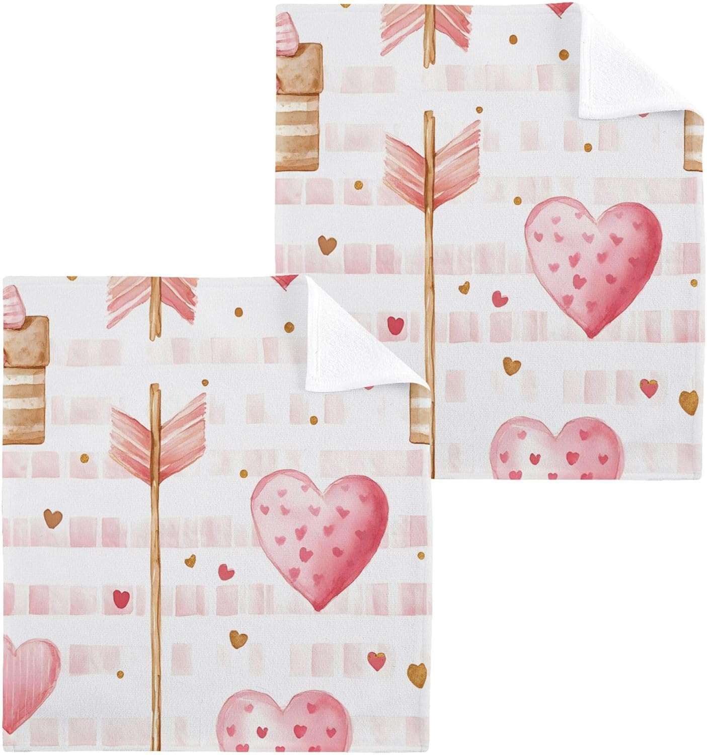 Valentines Day Heart-Shaped Washcloth Set