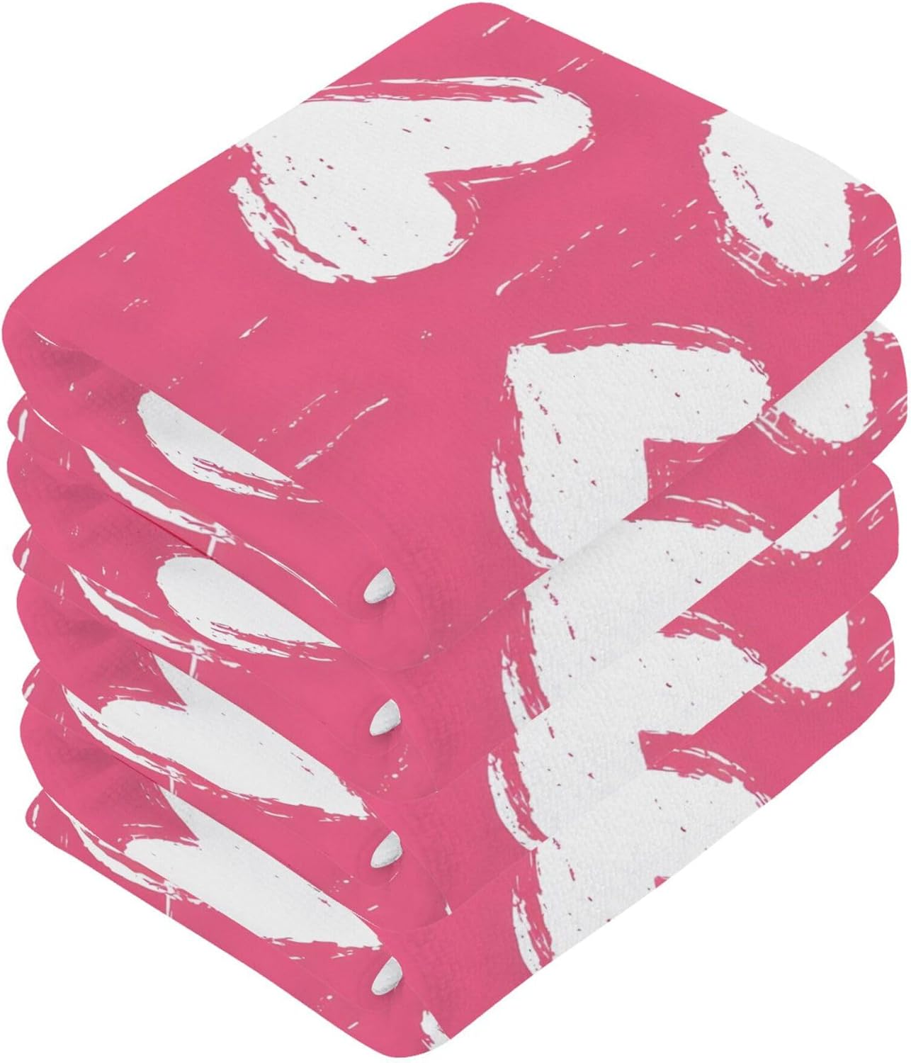 Xigua White Heart Fast Drying Washcloth Set