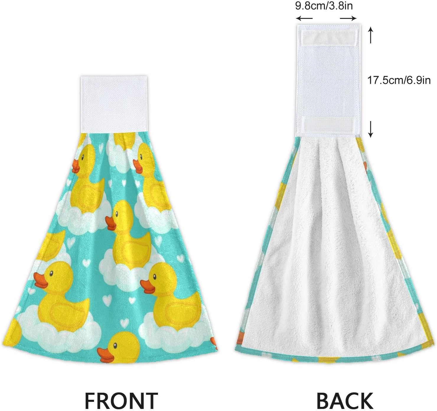 Cute Yellow Ducks Hand Towel Set of 2 with Hanging Loop