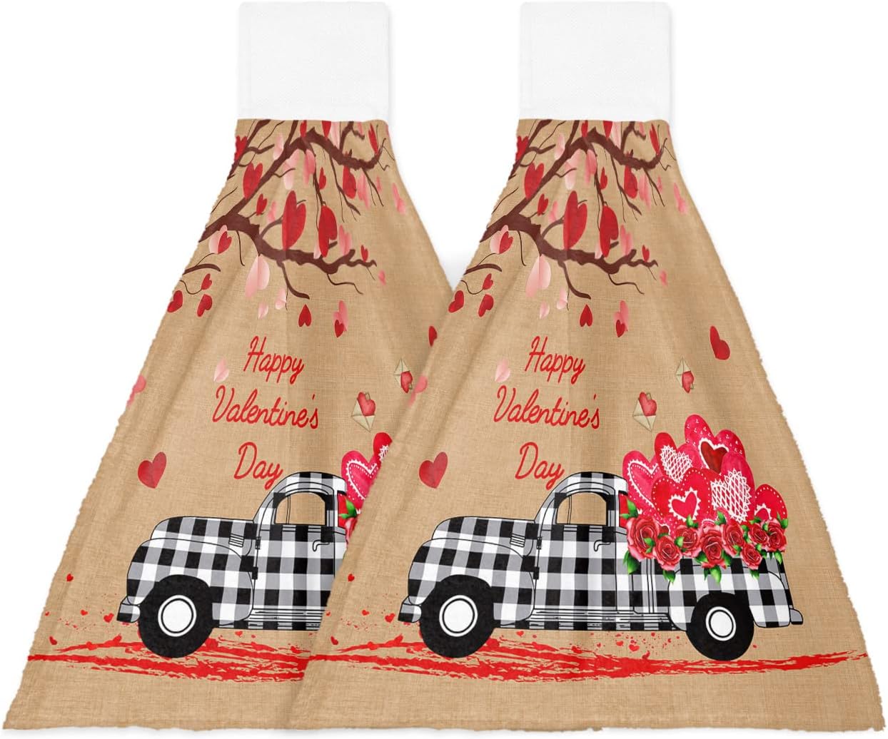 Amusing Red Love Hand Tie Towel Set
