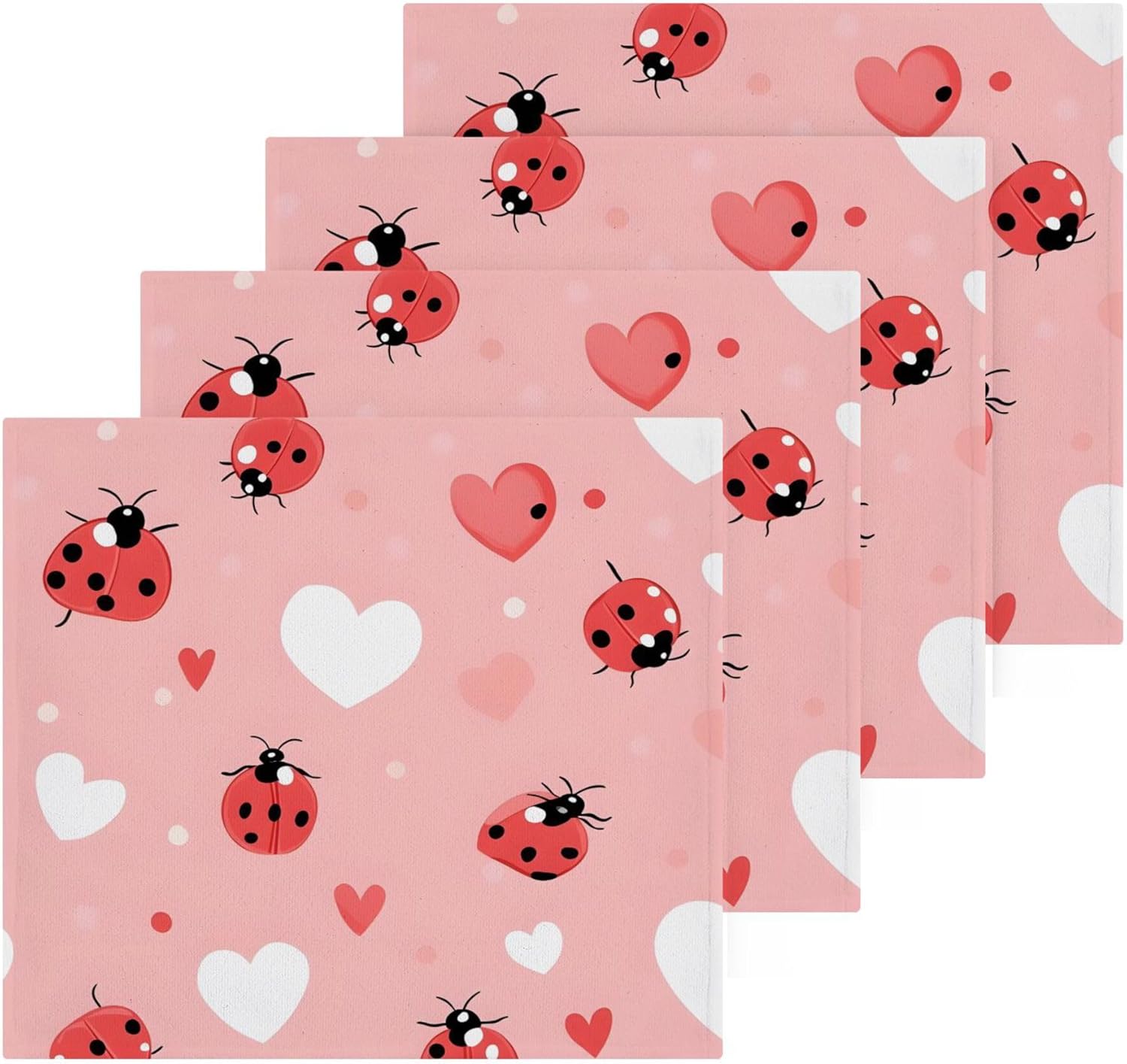 Xigua Ladybugs Washcloth Set - Fast Dry Safe Kitchen Family Essentials