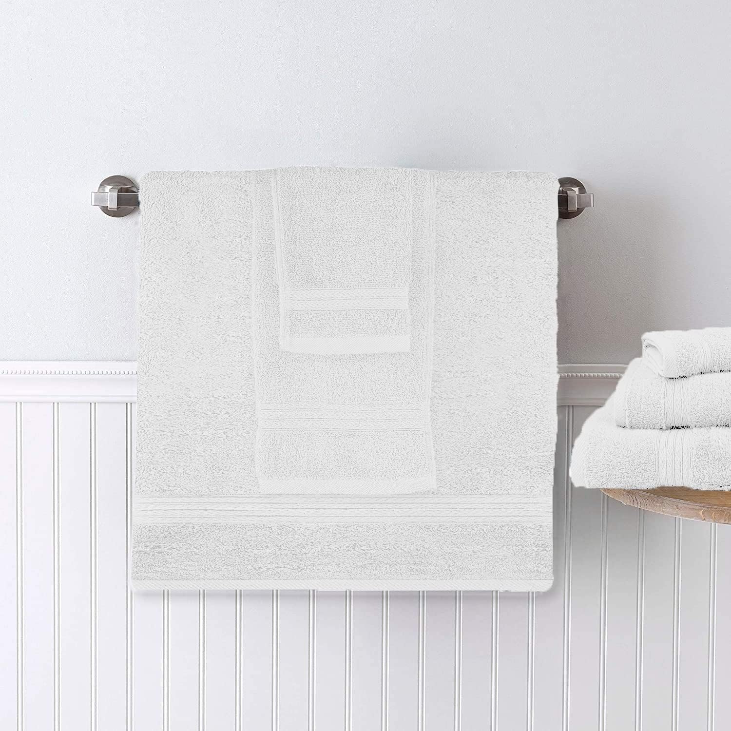 Elegant 8-Piece Cotton Towel Set Soft Absorbent Machine Washable
