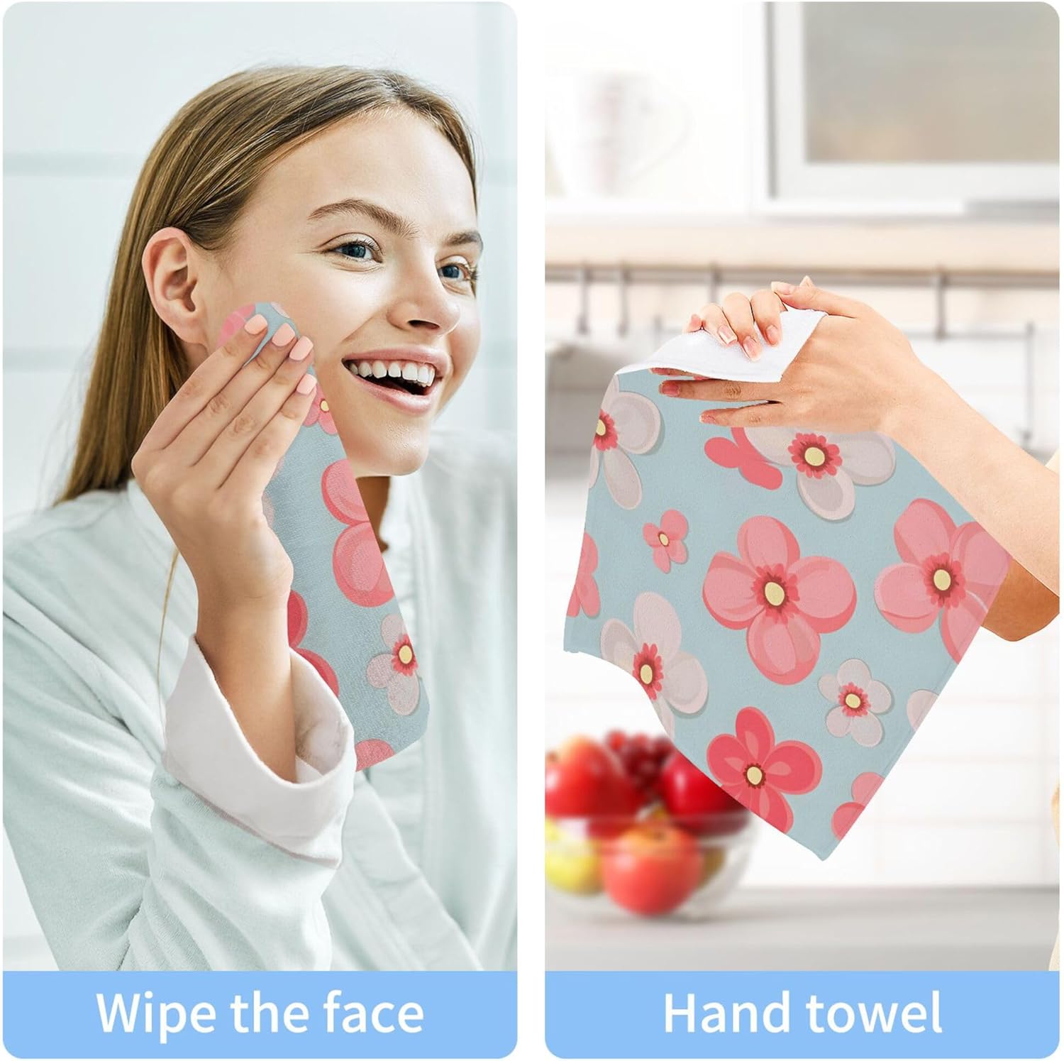 Cute Coral Washcloth Set Multiple Sizes