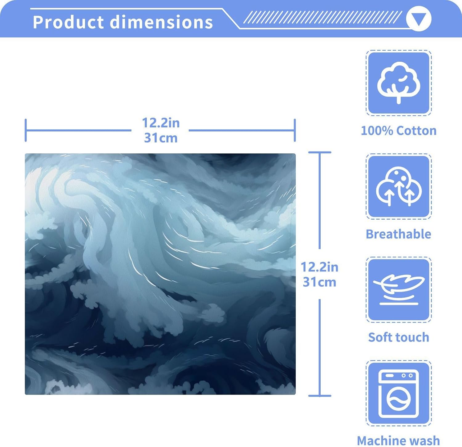 Yettasbin - Blue Texture Washcloth Set