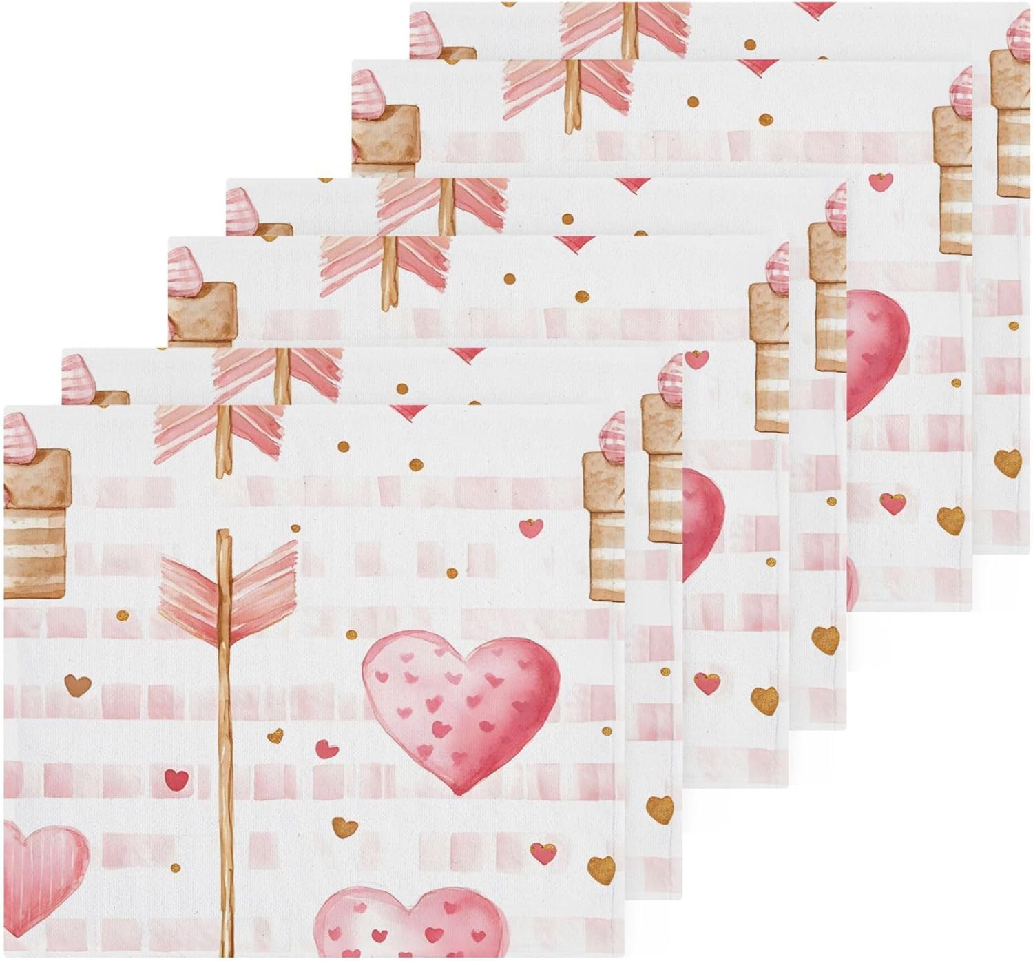 Valentines Day Heart-Shaped Washcloth Set