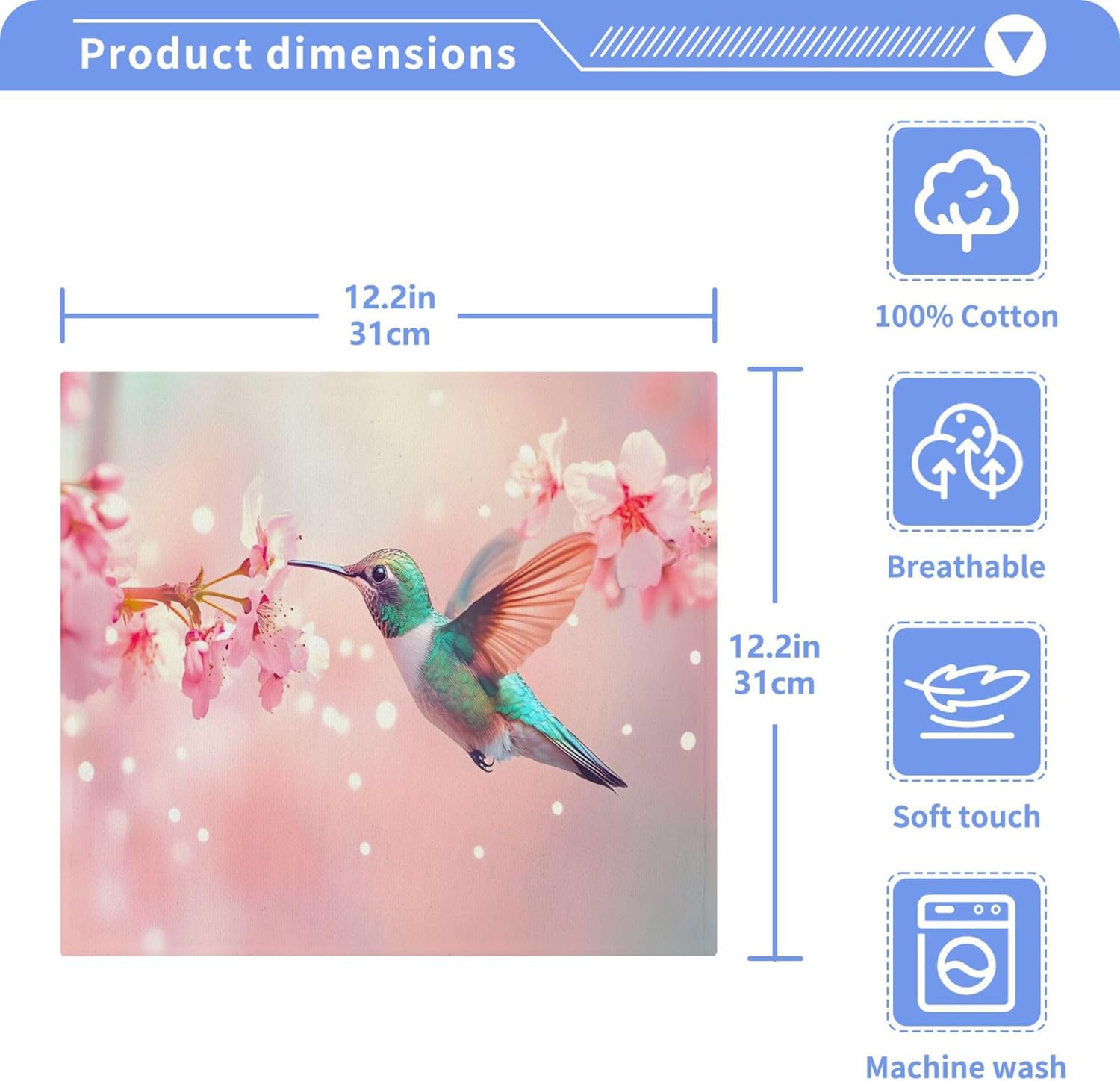 Colorful Hummingbird Washcloth Set