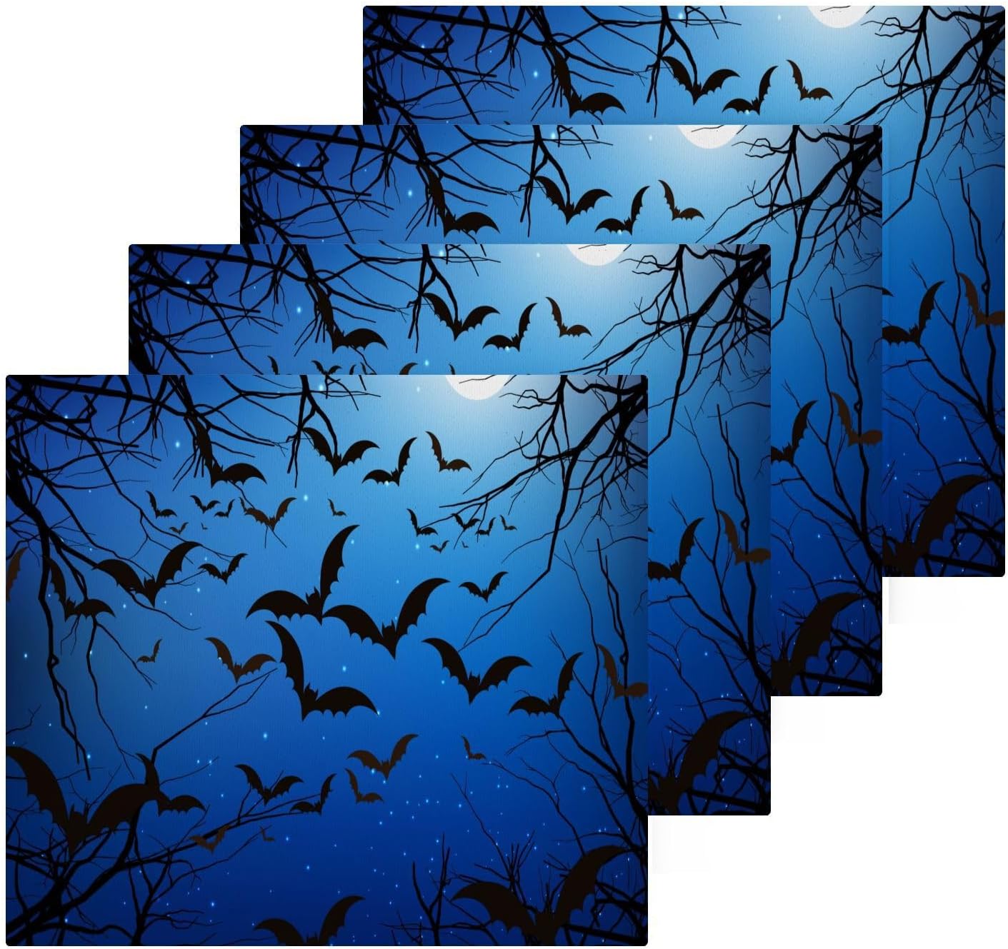 Halloween Bat Washcloth Set for Adults Soft Absorbent Reusable Washcloths
