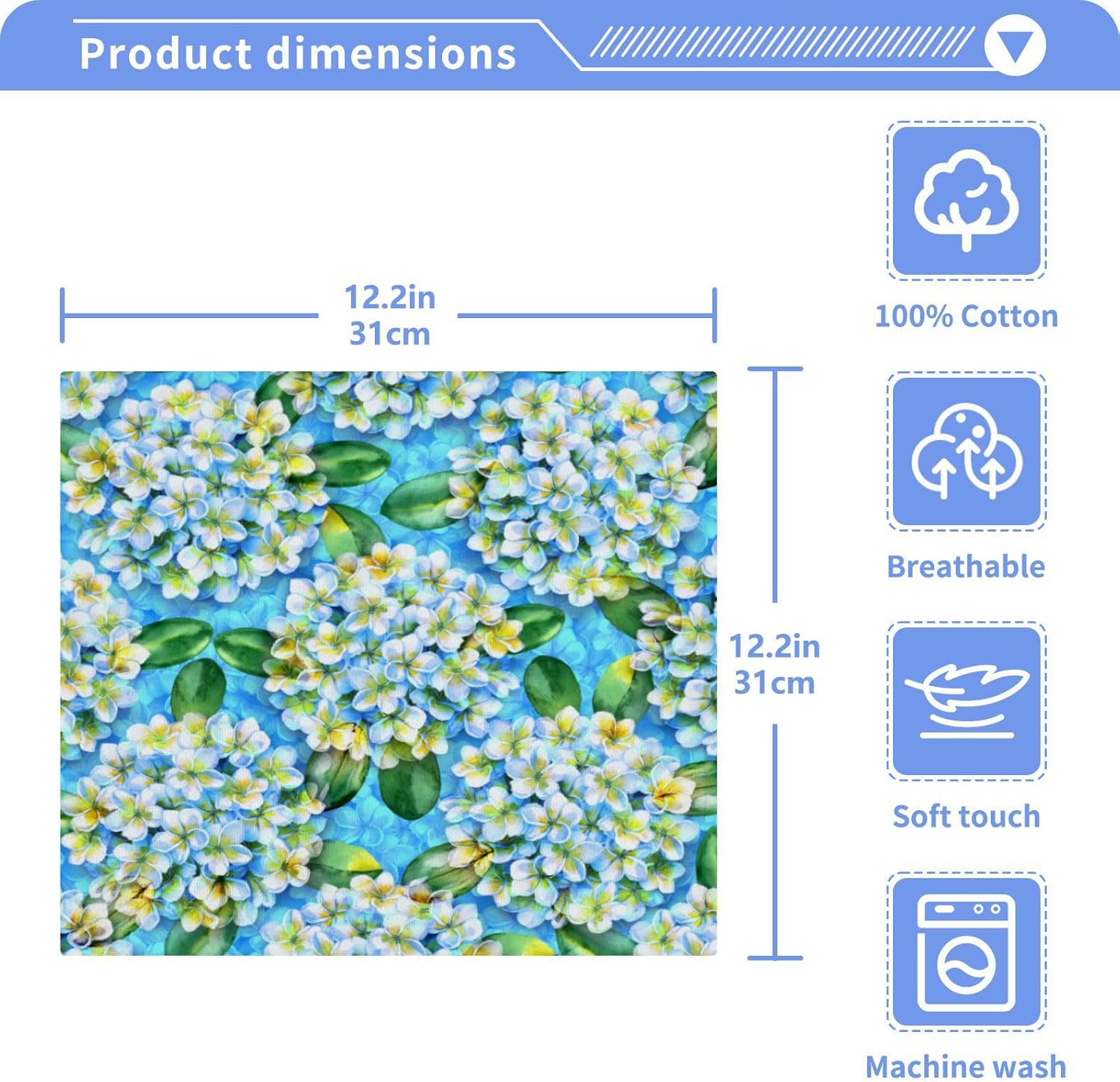 Pretty Flower Washcloth Set for Babies Soft Absorbent Reusable Washcloths