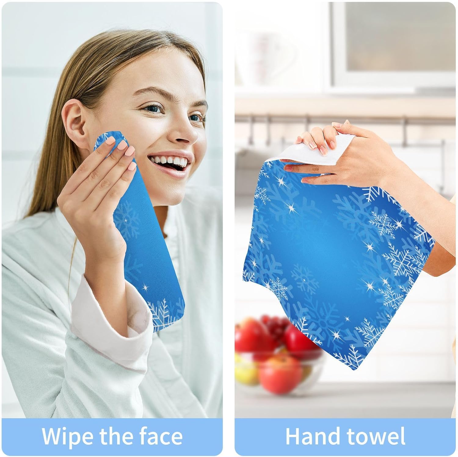 Perfect 1212 Washcloth Set with Snowflake Design