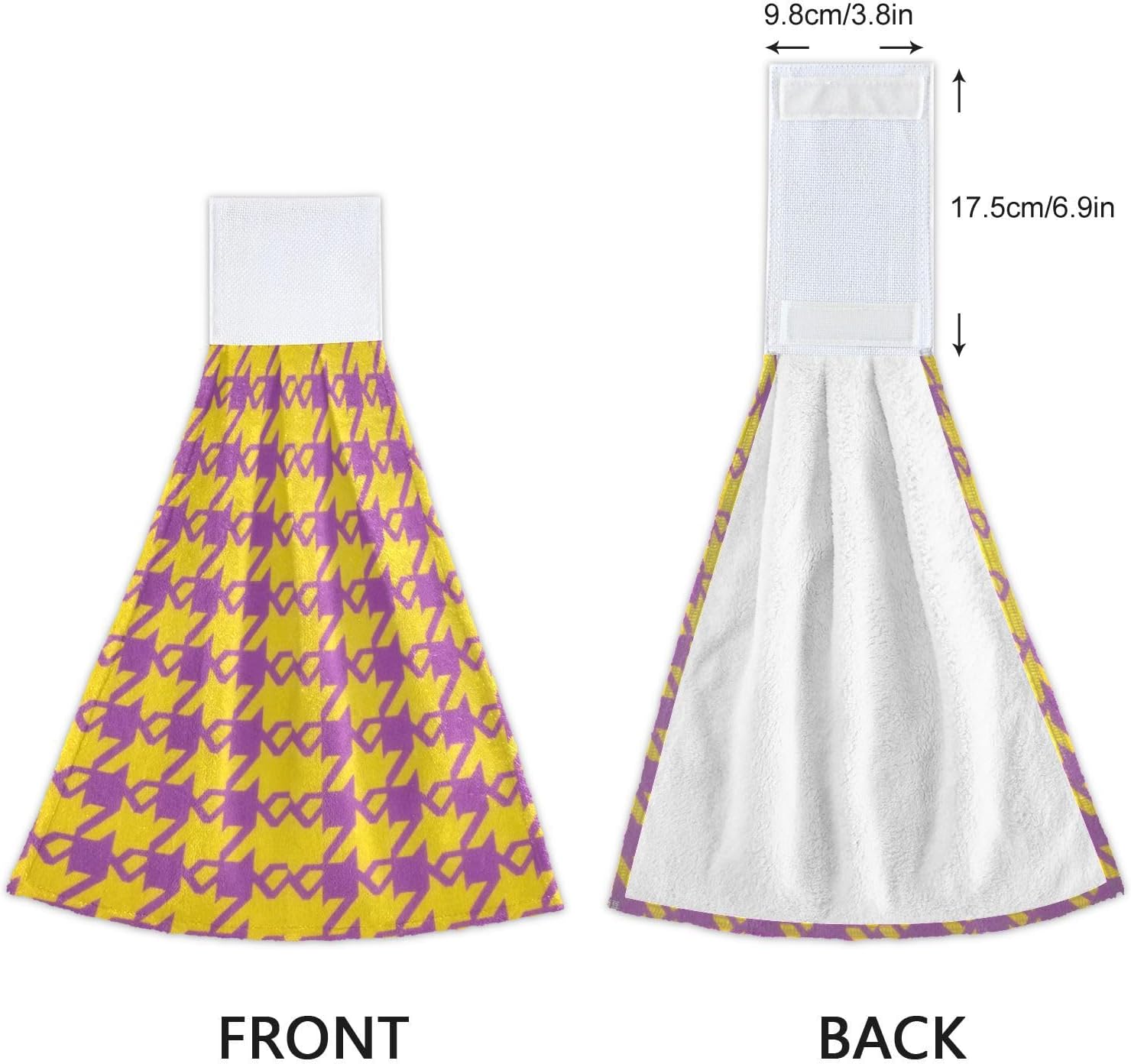 SyXIOP Houndstooth Pattern Bath Towels Set of 2 with Hook Loop