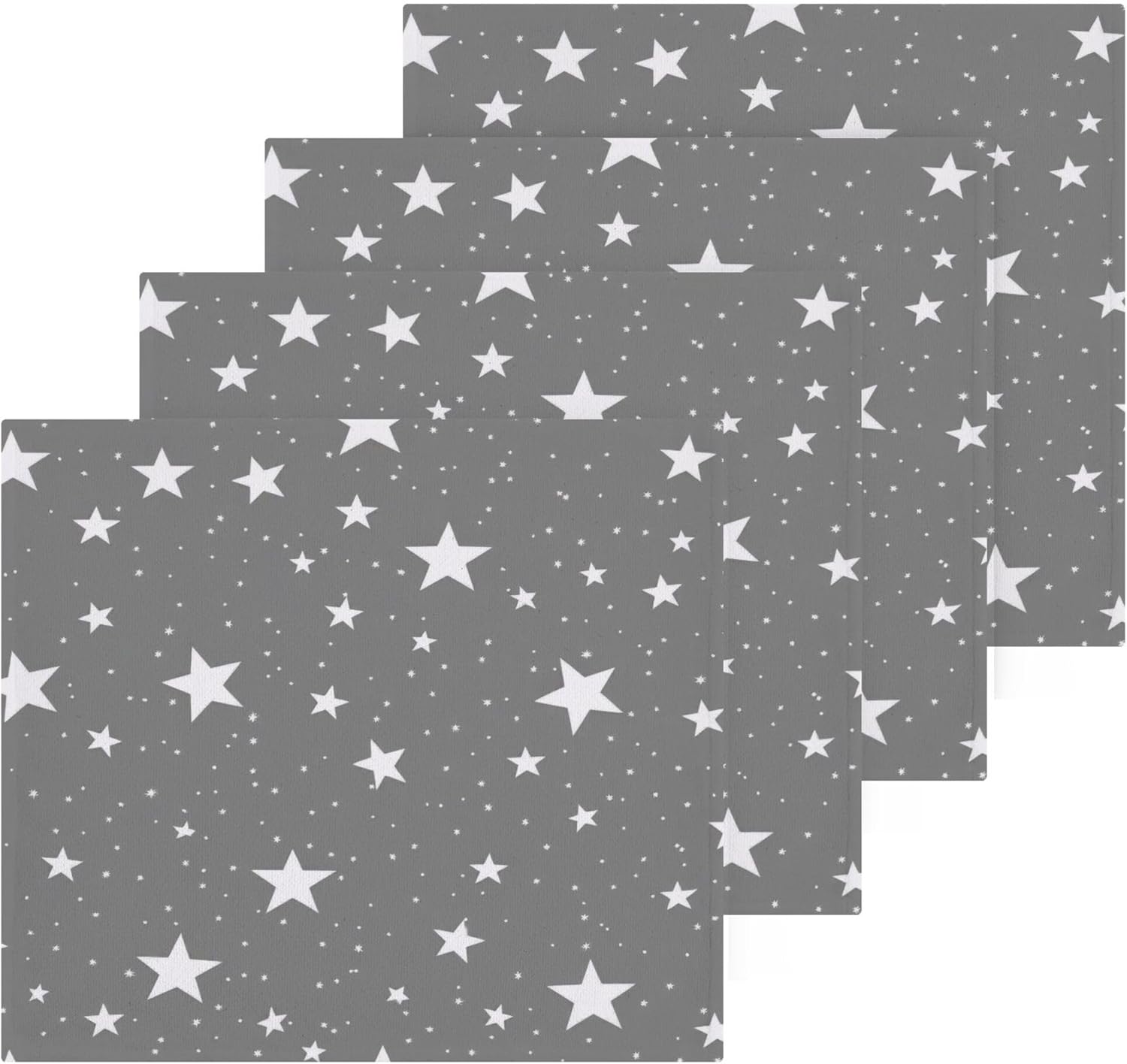 Kigai Stars in Grey 6 Pack Washcloths