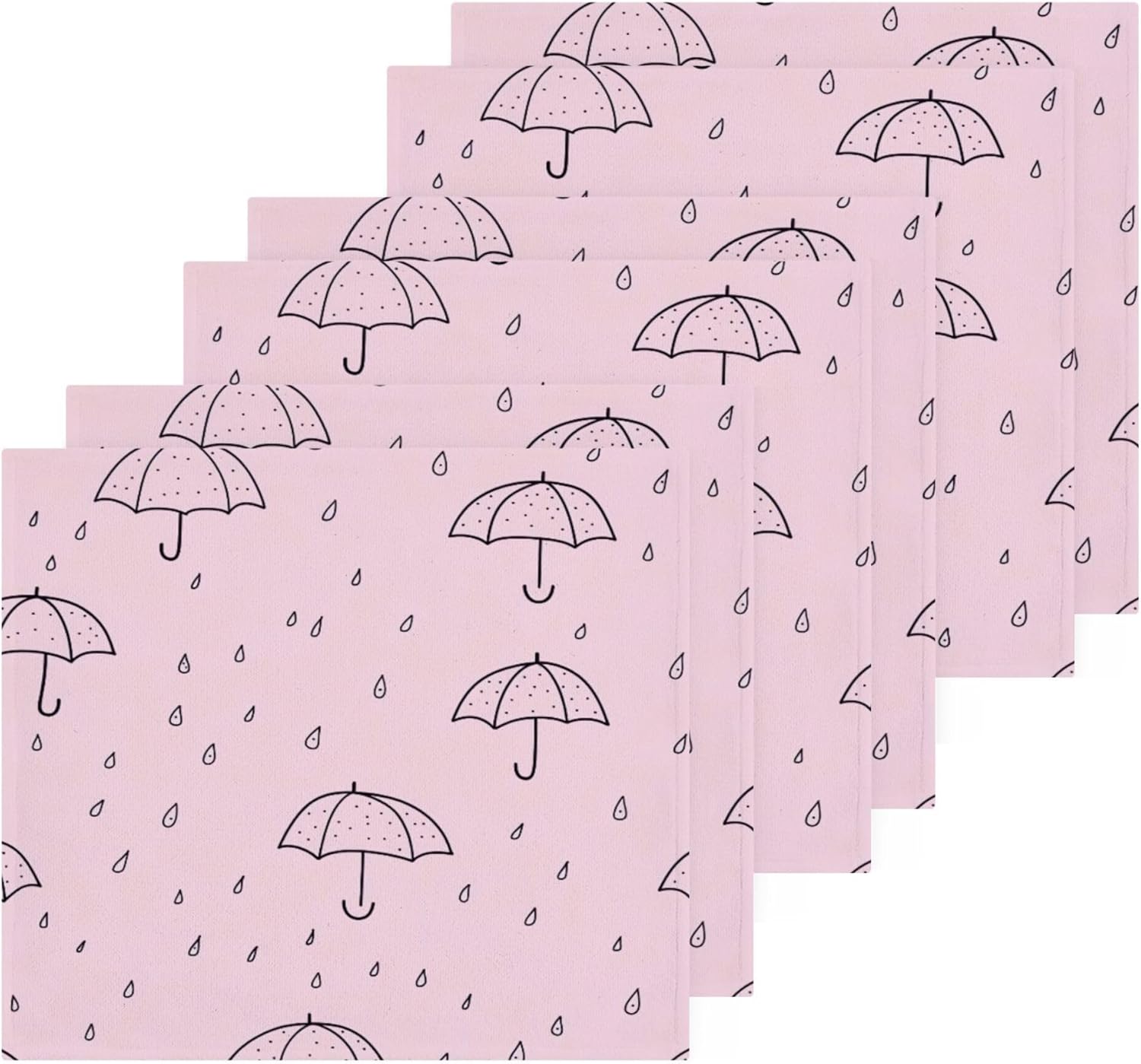 Xigua Cute Rain Umbrella Washcloth Set - 12x12 Multi-Purpose Towels