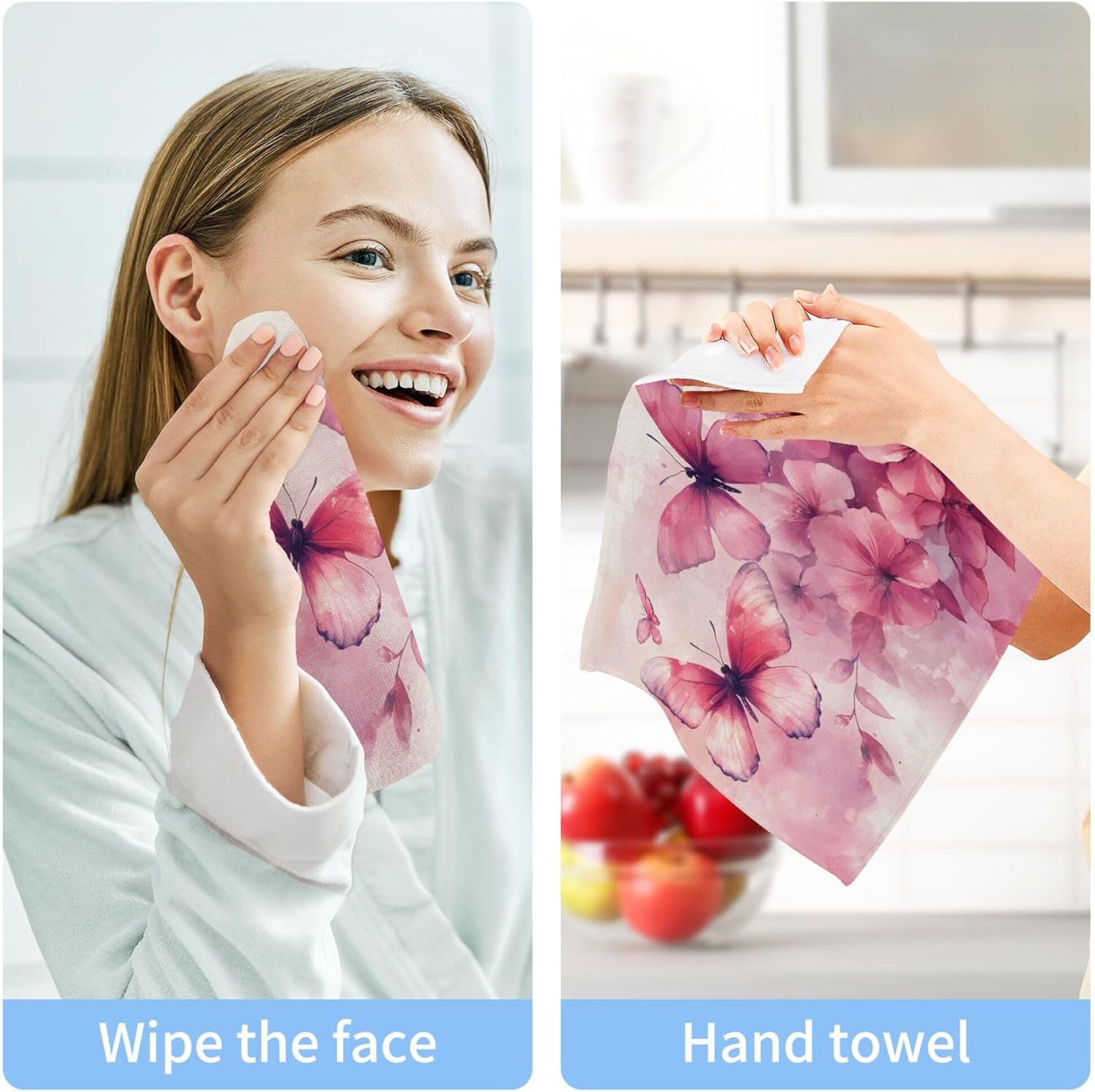 Stylish Xigua Butterflies Washcloth Set