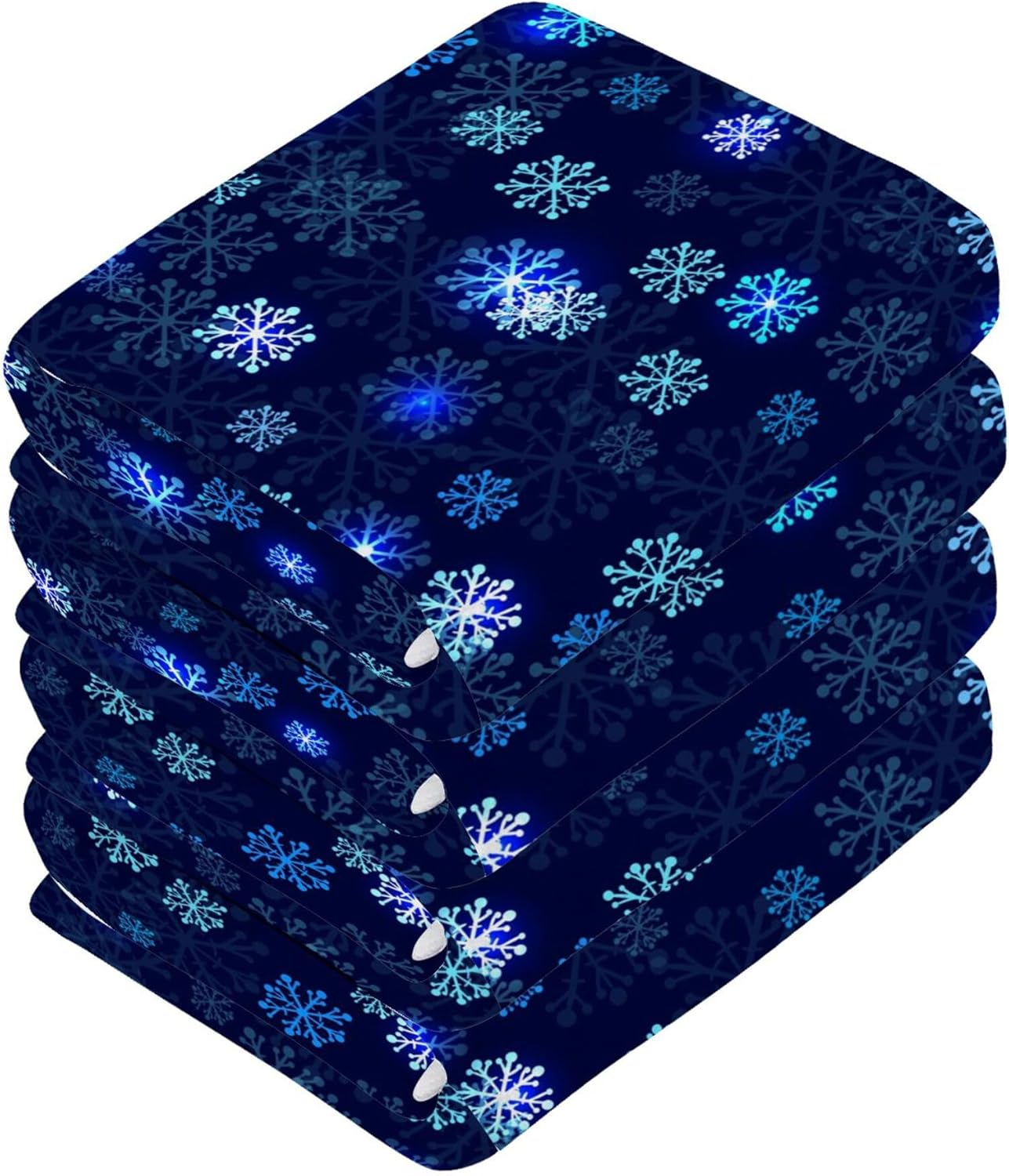 Xigua Christmas Snowflake Washcloths Set of 2 12x12 Inch