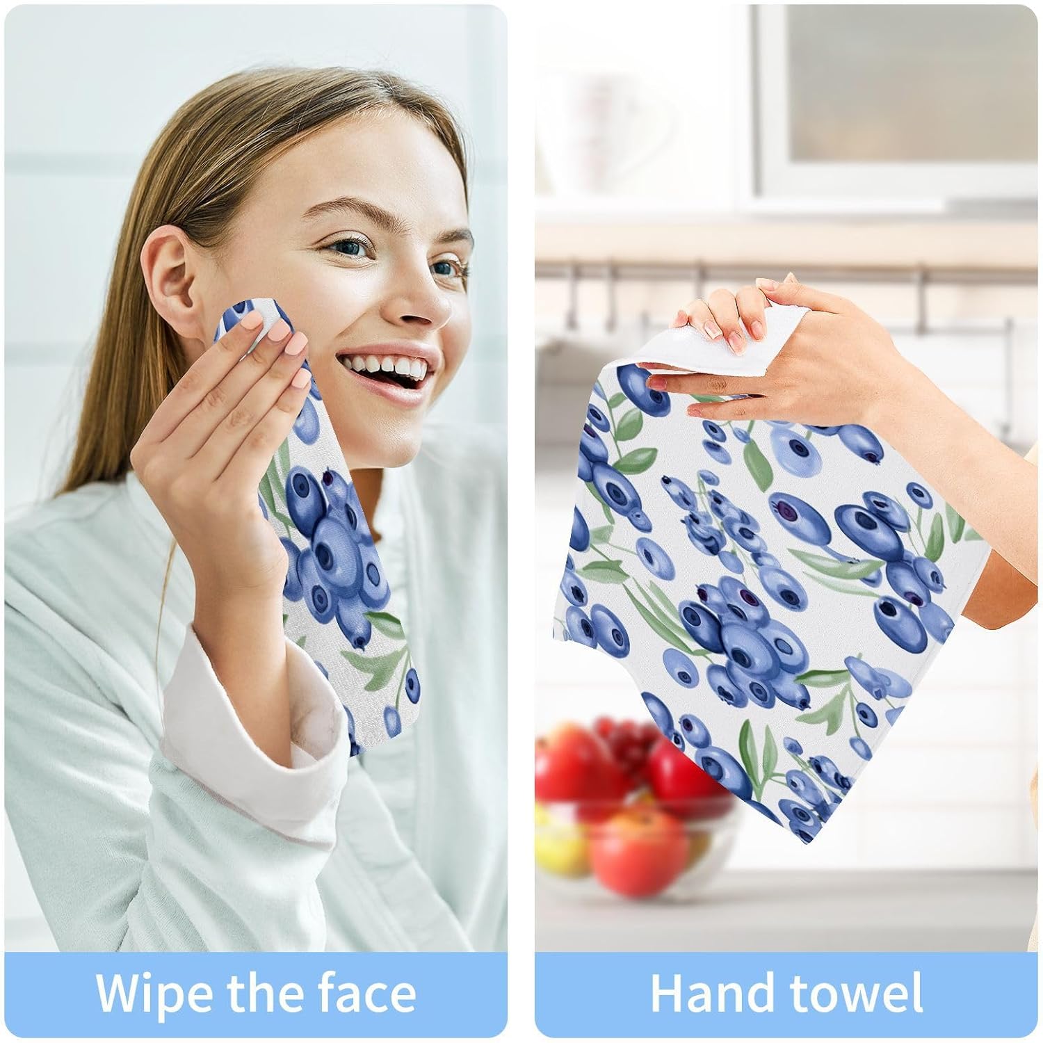 YETTASBIN Blueberry Washcloths 2 Pack