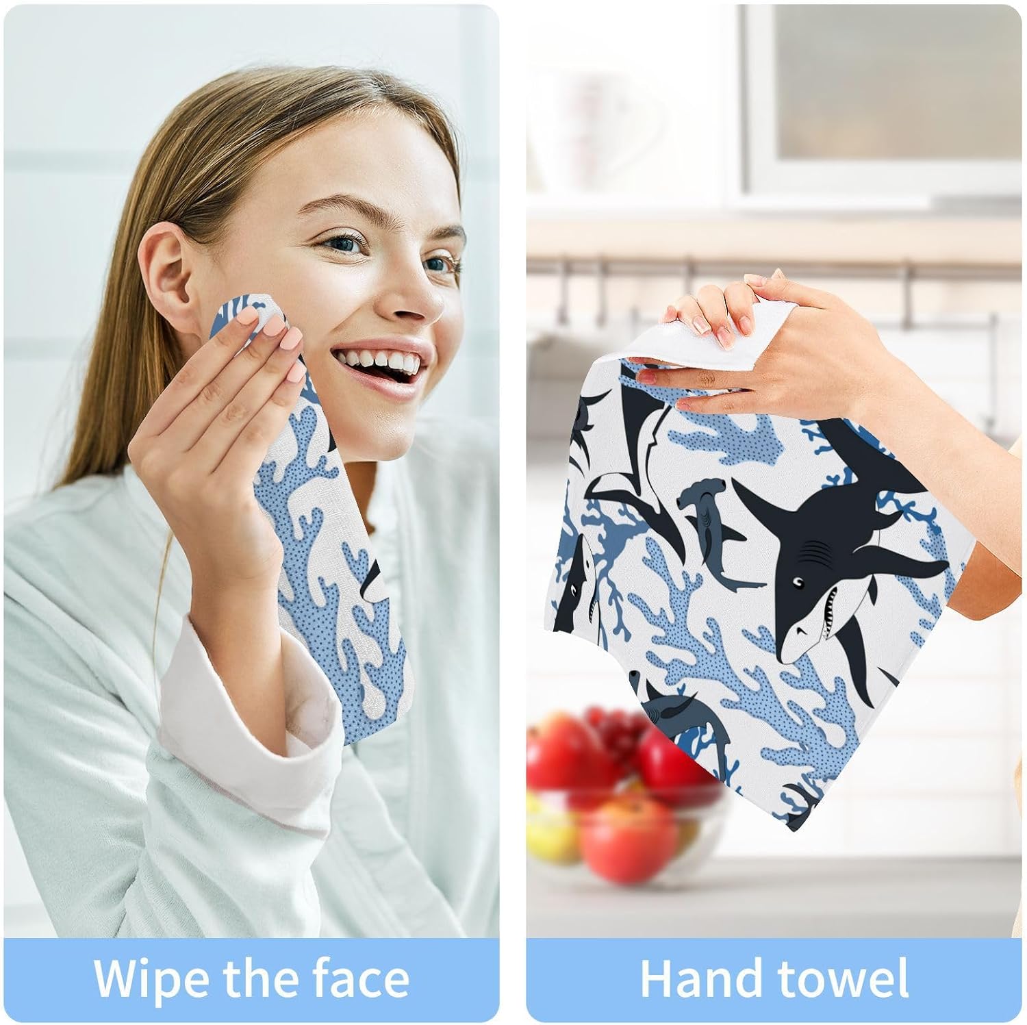 Shark Washcloths 2-Pack