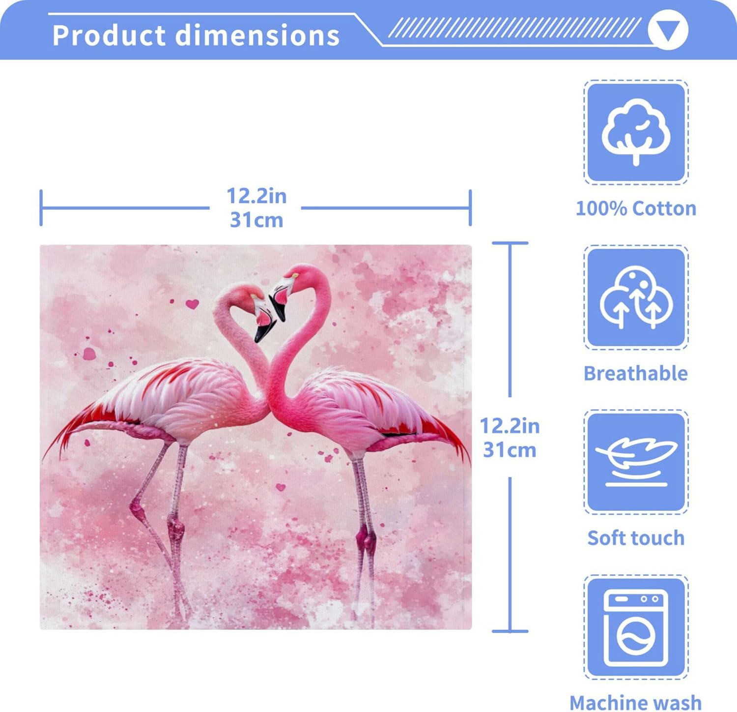 Flamingo in Love Washcloth Set